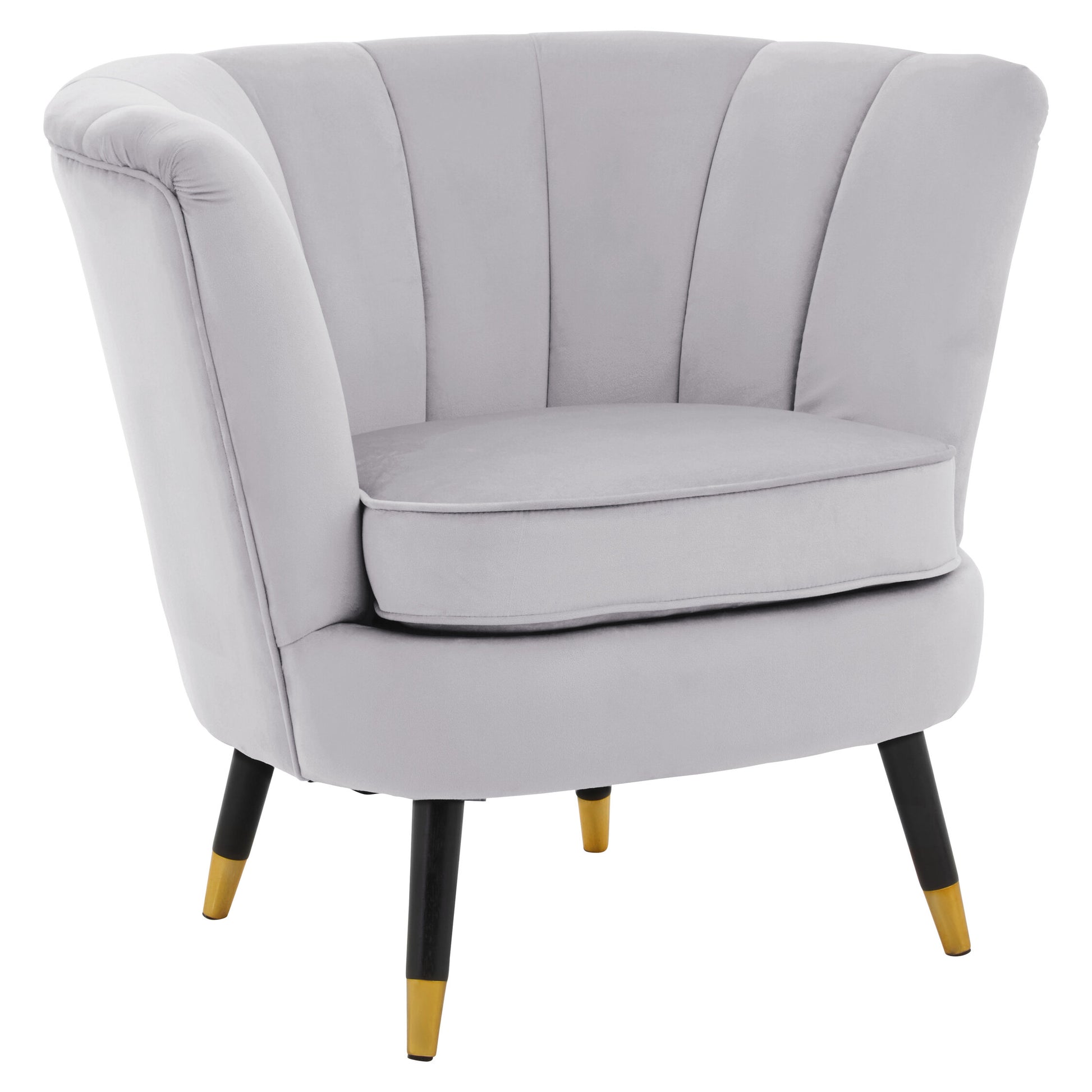 Loretta Grey Velvet Shell Accent Chair