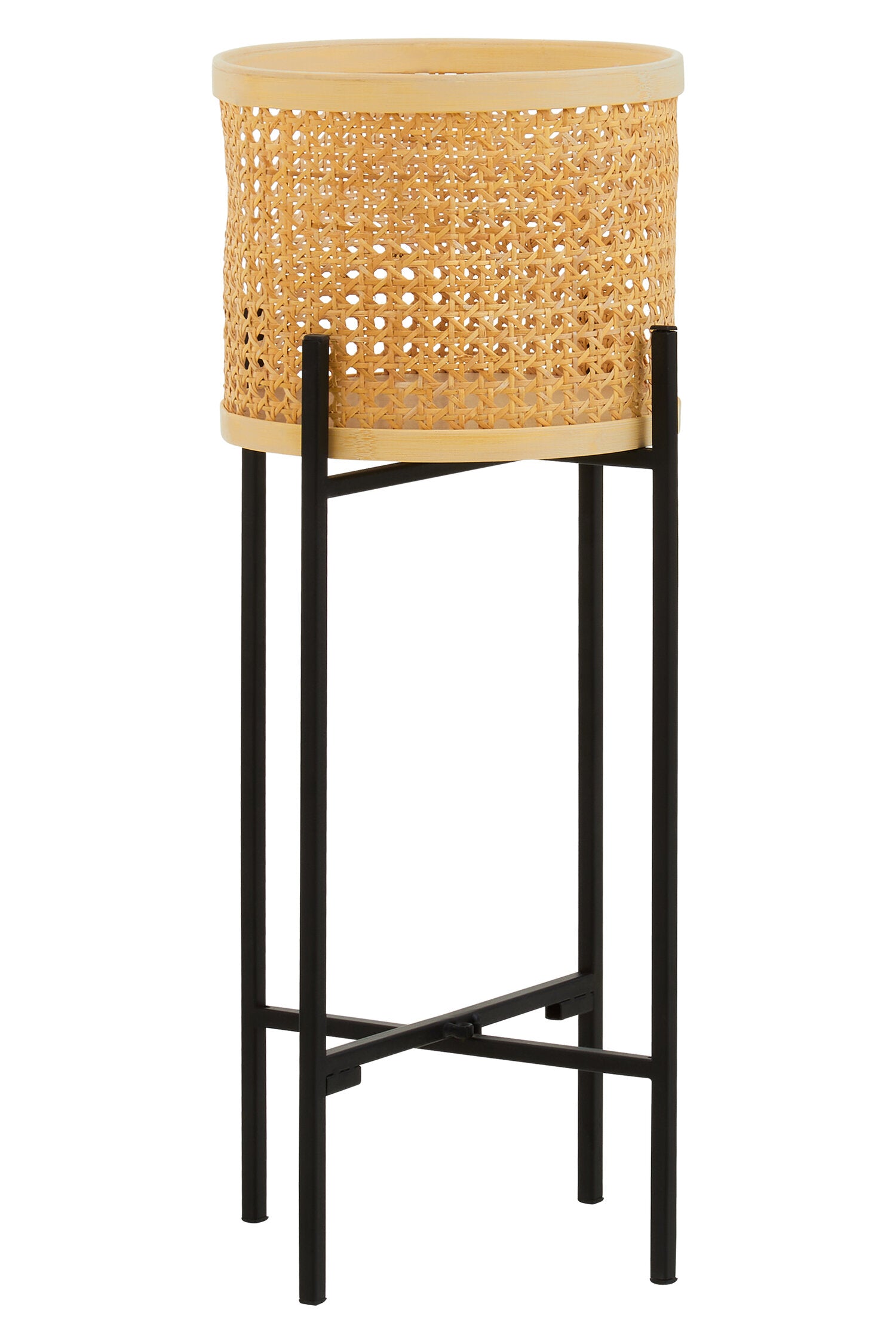 Depok Small Rattan Planter with Metal Stand