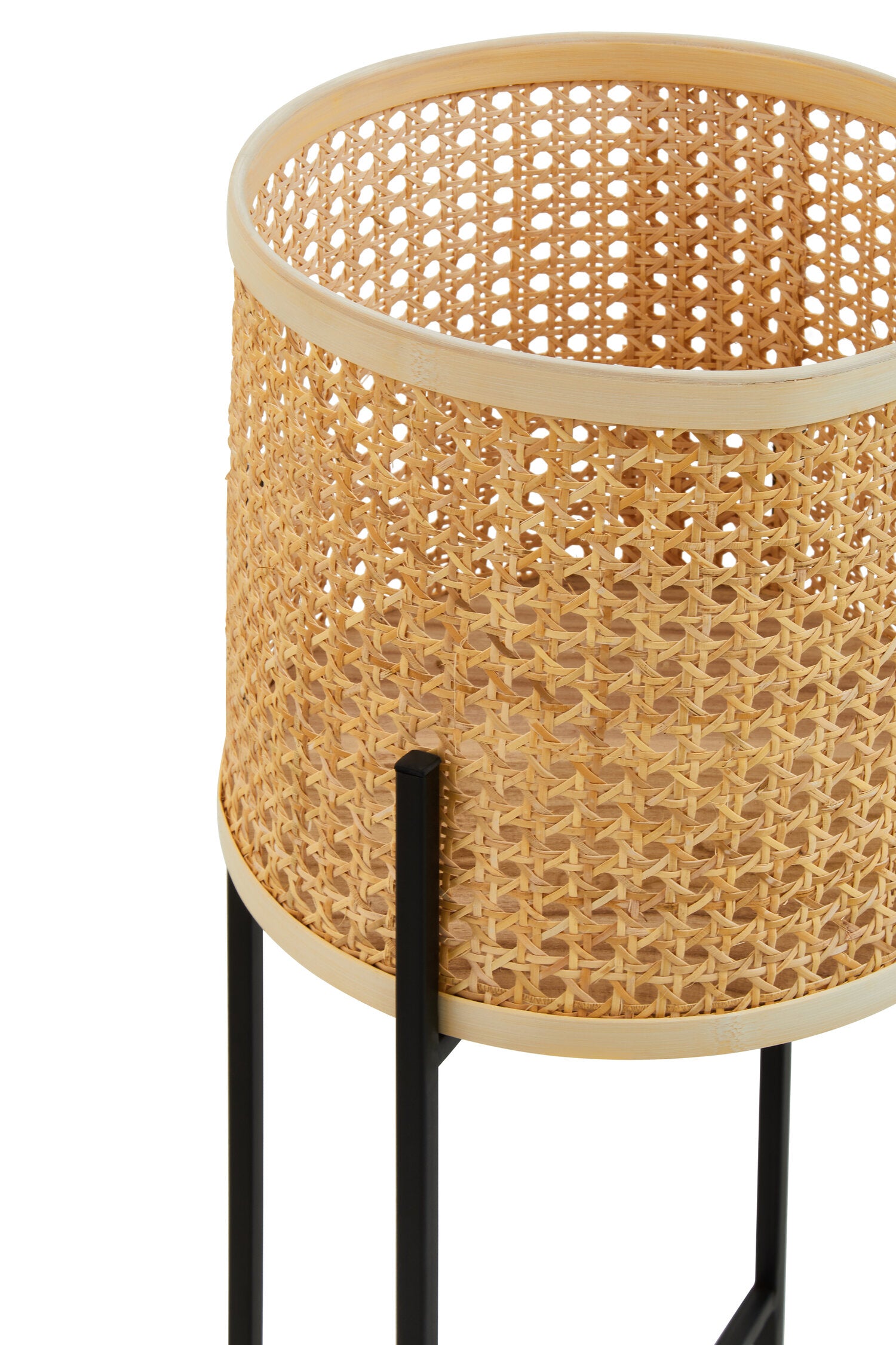 Depok Large Rattan Planter with Metal Stand