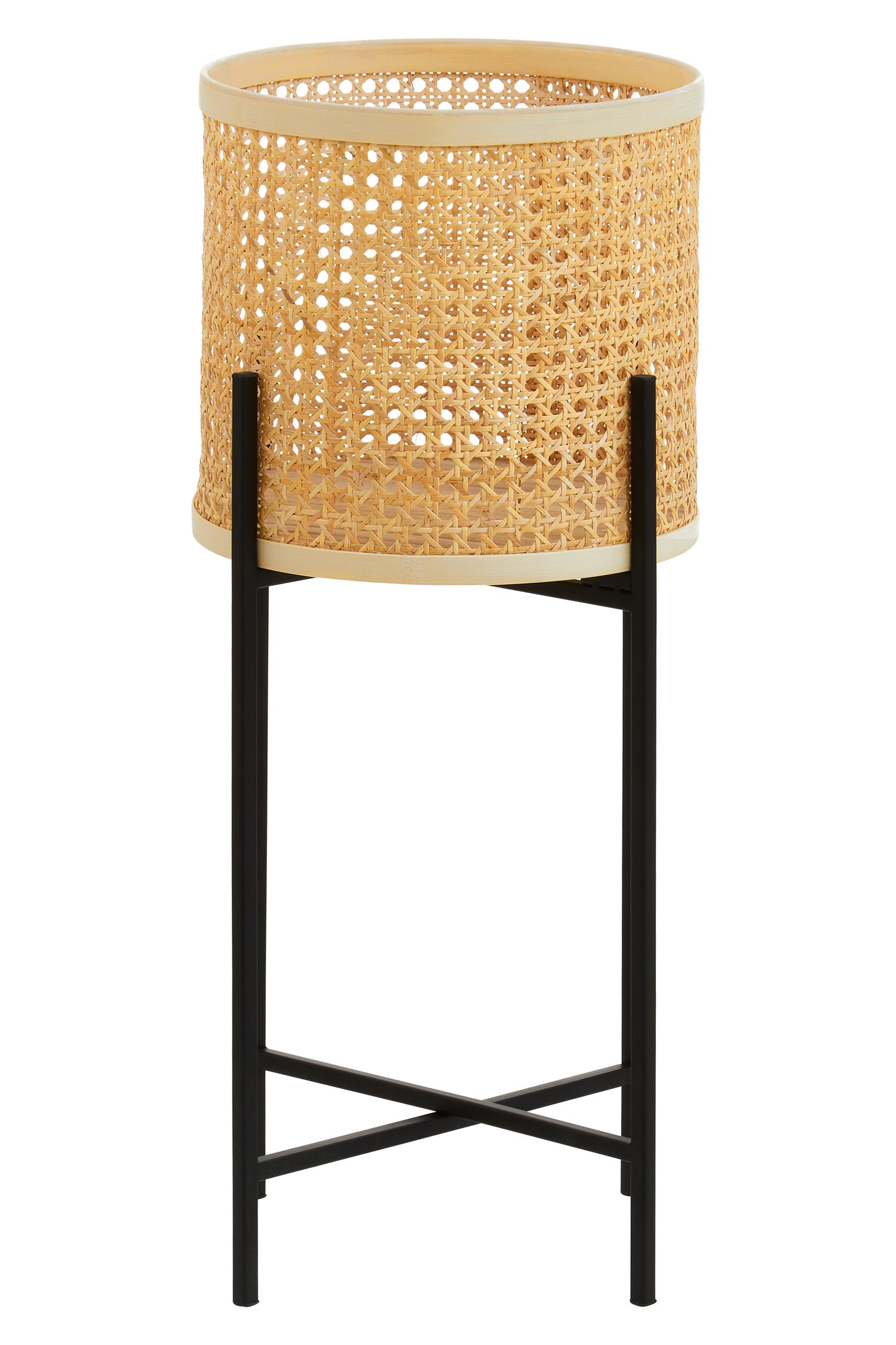 Depok Large Rattan Planter with Metal Stand