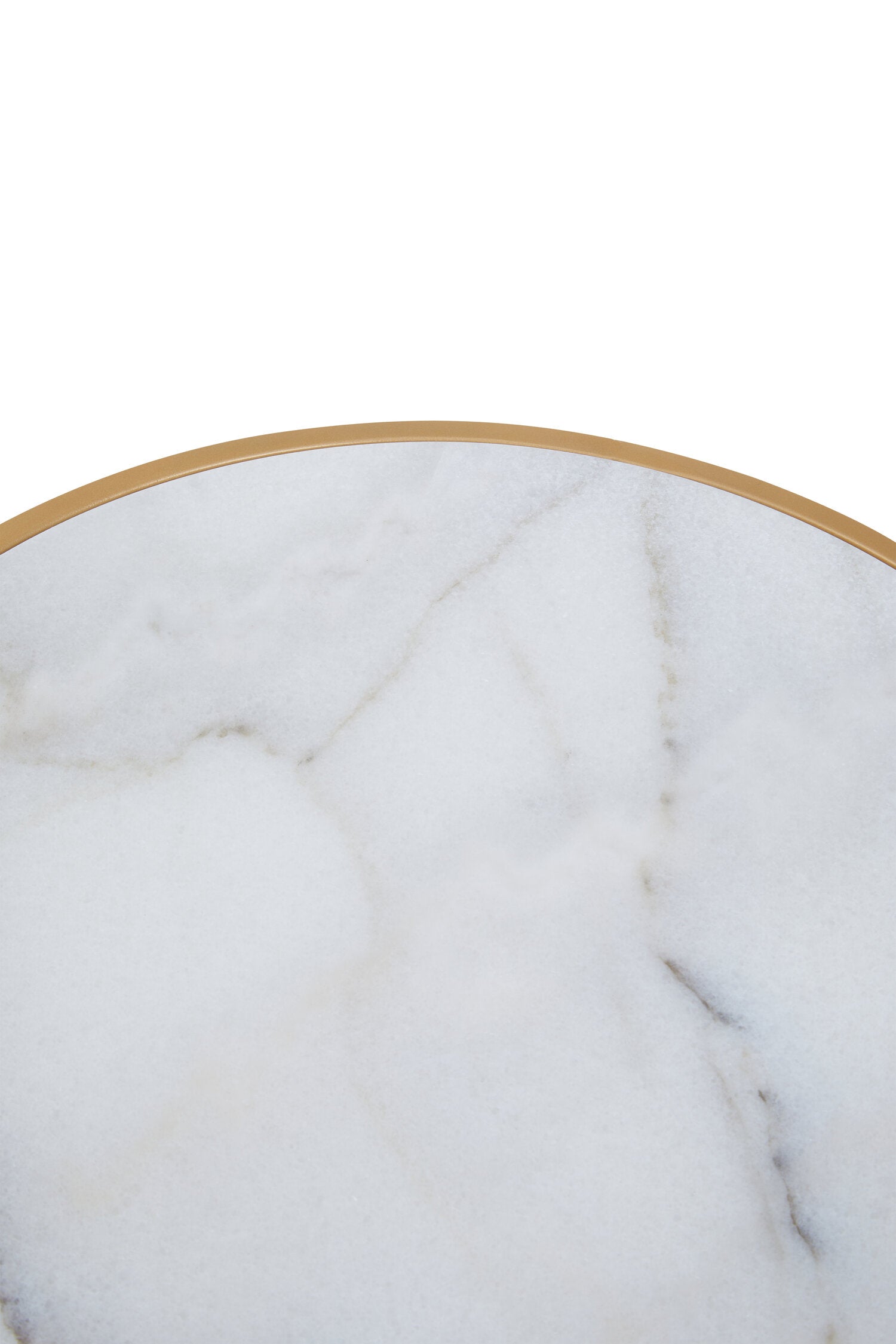 Colva White Marble and Gold Set Of Two Nesting Tables