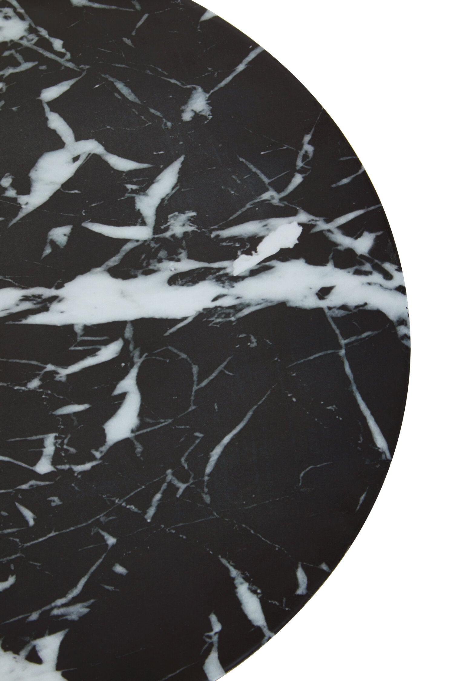 Avola Black Marble Effect Top Gold Base Side Table
