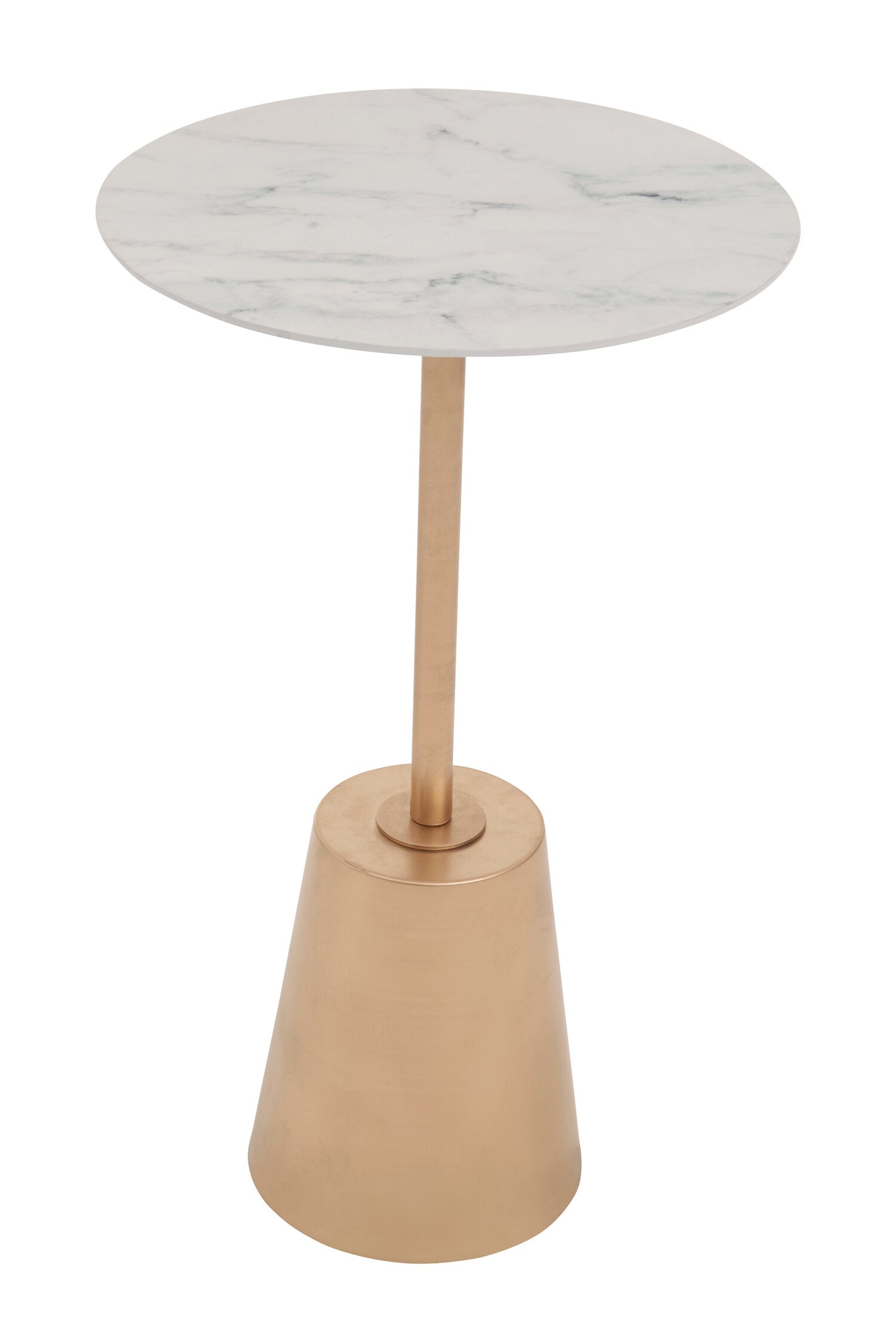 Avola White Marble Effect Top Gold Base Side Table