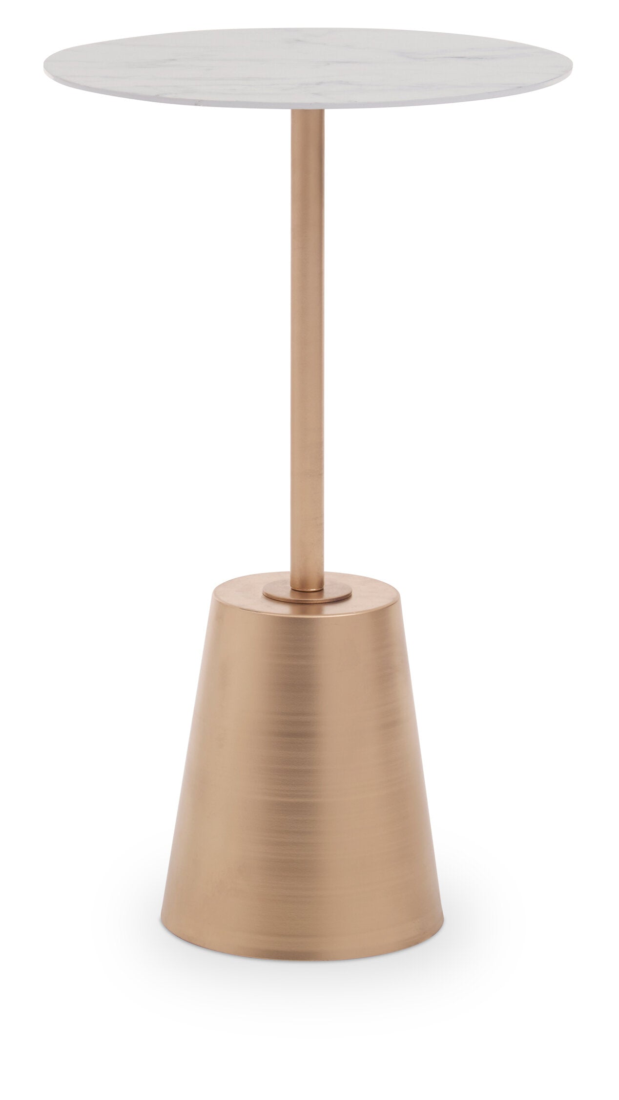 Avola White Marble Effect Top Gold Base Side Table