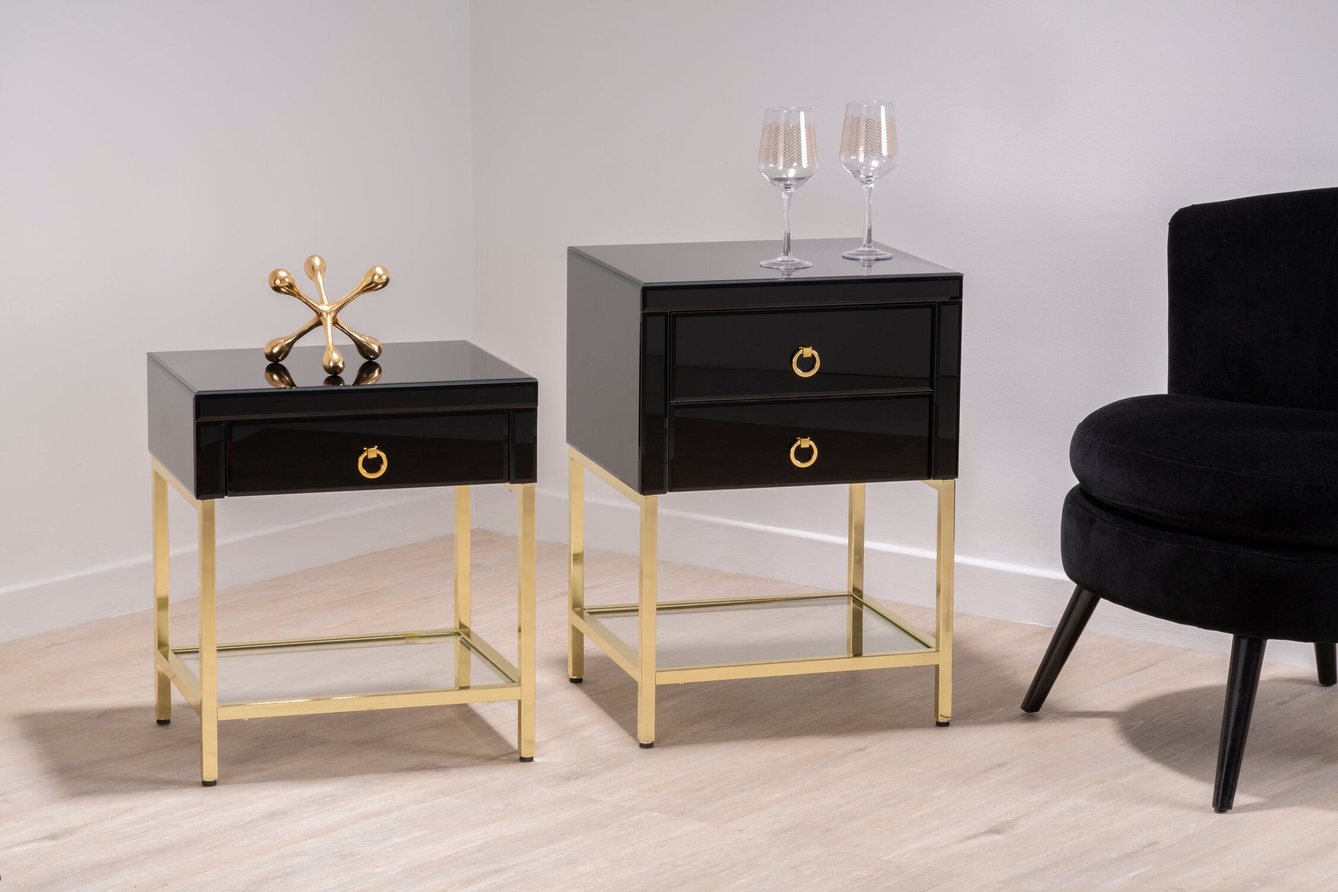 Kensington Townhouse Black and Gold Side Table