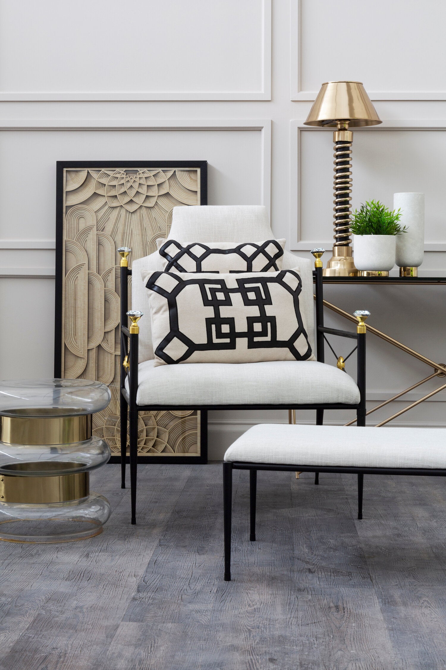 Margot Clear Glass and Gold Side Table