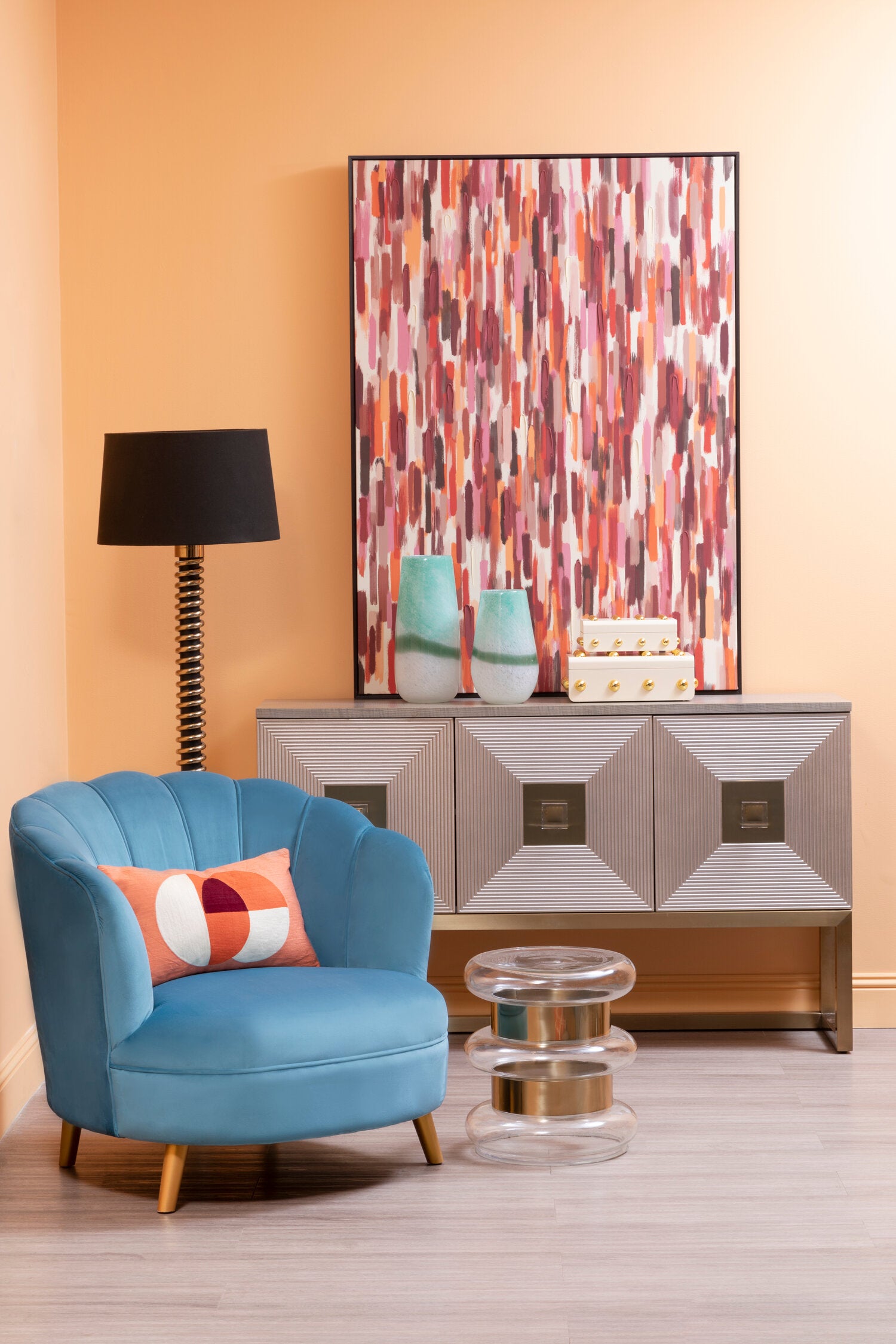 Margot Clear Glass and Gold Side Table