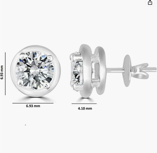 Brilliant Round-Cut 5mm 0.81 Carat Moissanite 925 Sterling Silver Earrings for Women