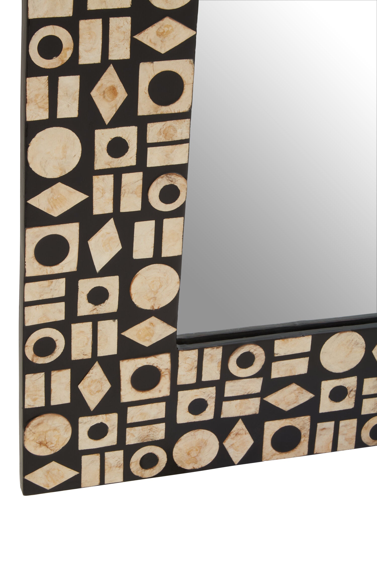 Palu Black Wall Mirror with Shell Inlay
