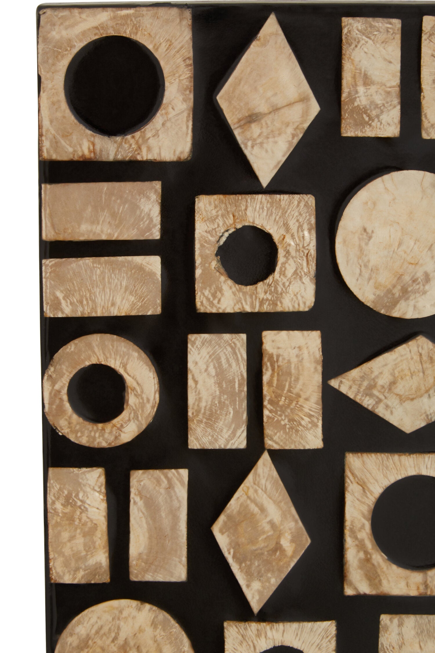 Palu Black Wall Mirror with Shell Inlay