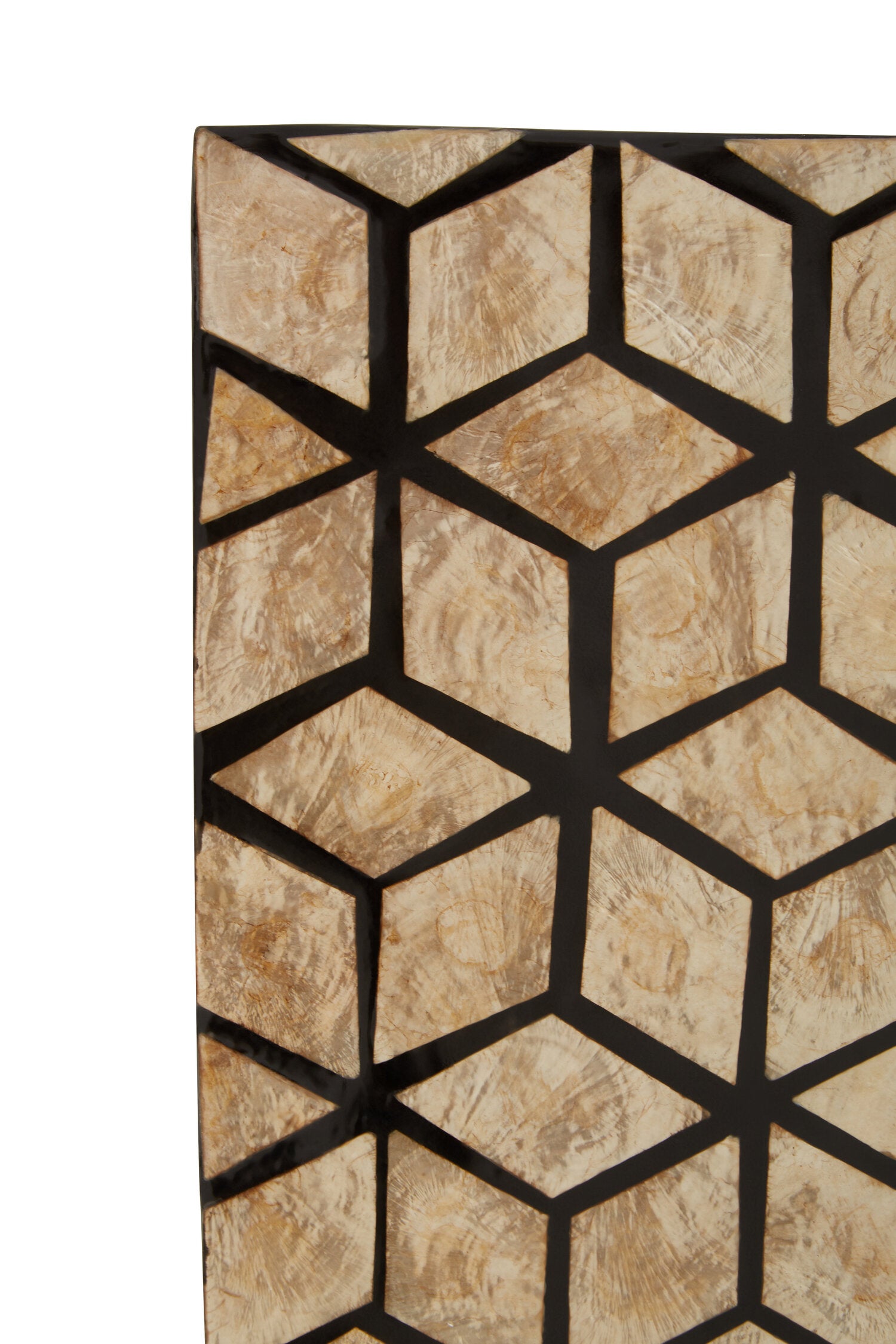 Palu Black Wall Mirror with Seashell Inlay