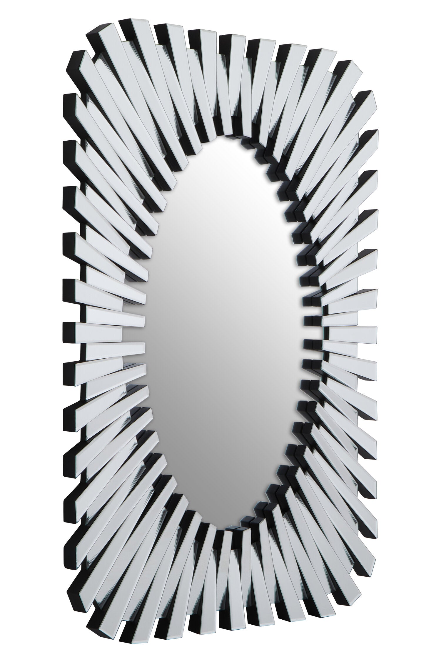 Jade Silver Rectangular Sunburst Wall Mirror
