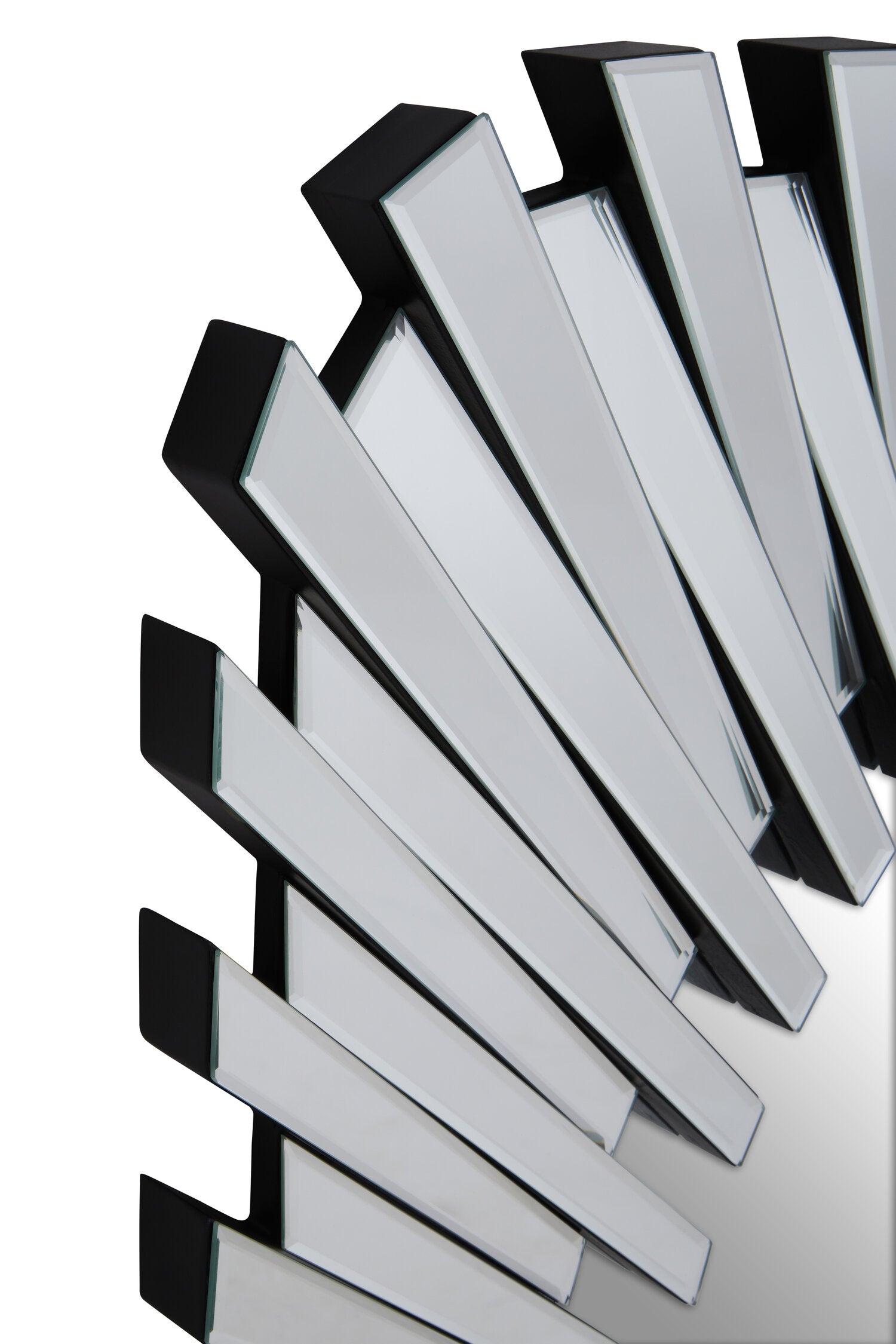 Jade Silver Rectangular Sunburst Wall Mirror