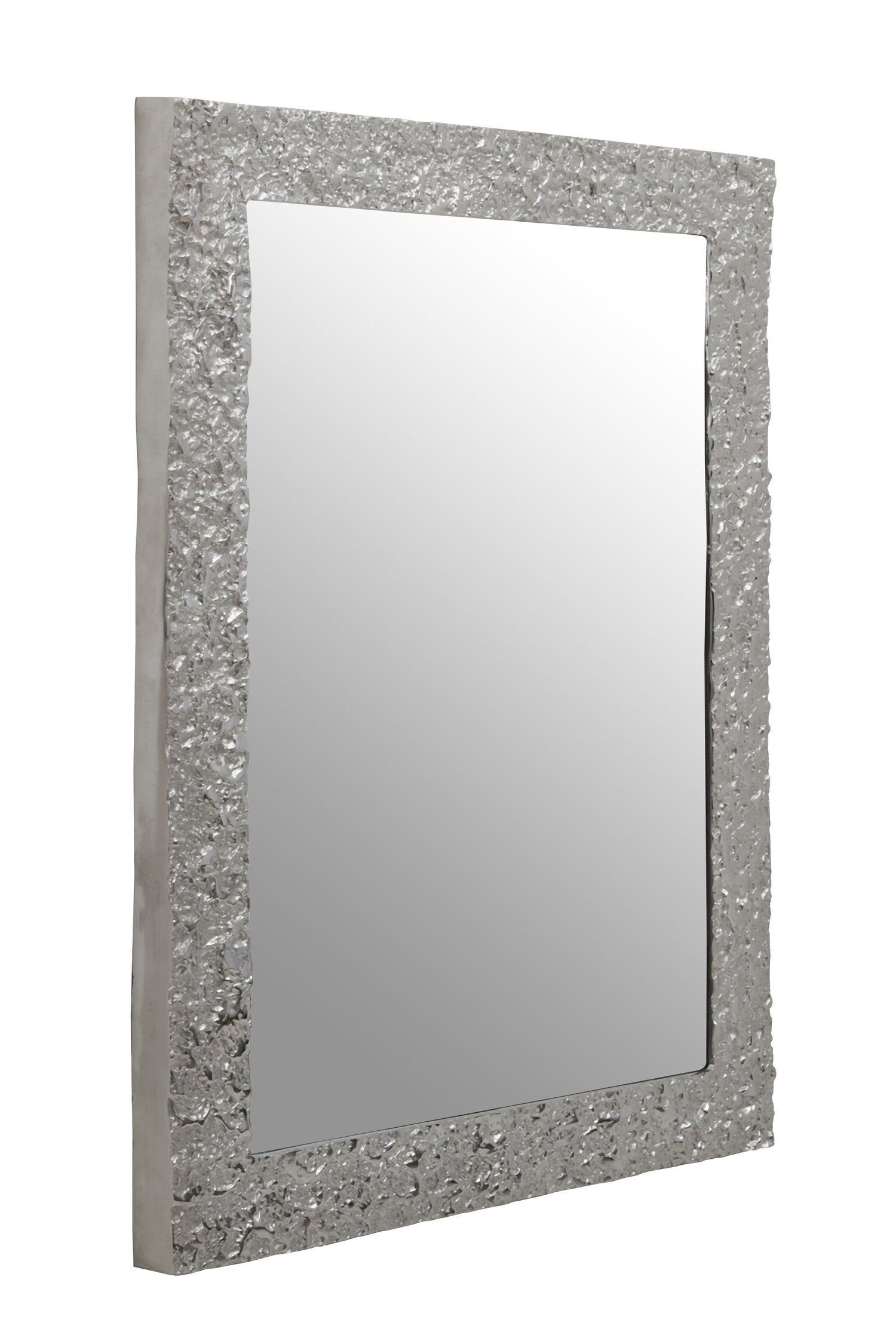 Akola Textured Silver Frame Rectangular Wall Mirror