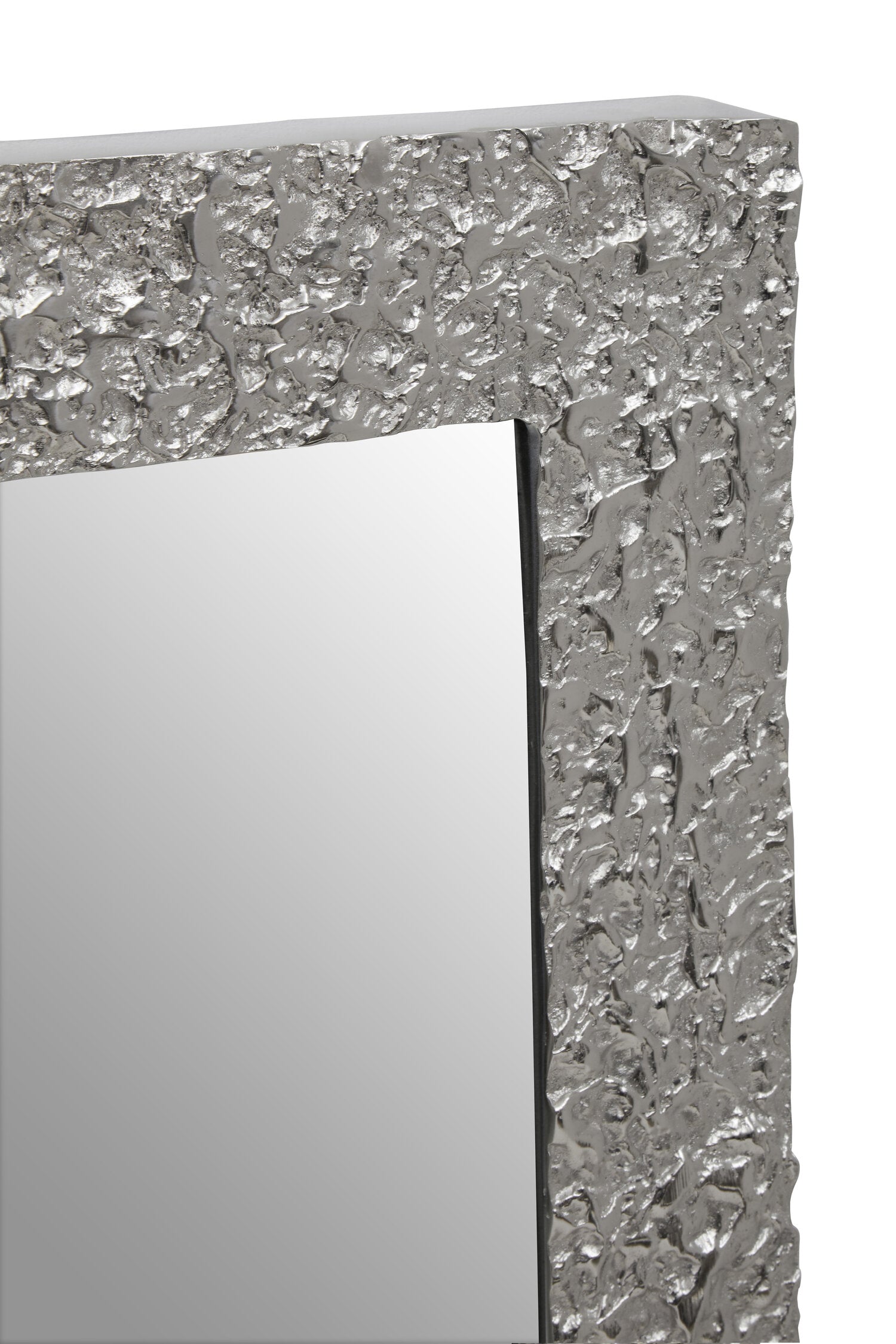 Akola Textured Silver Frame Rectangular Wall Mirror