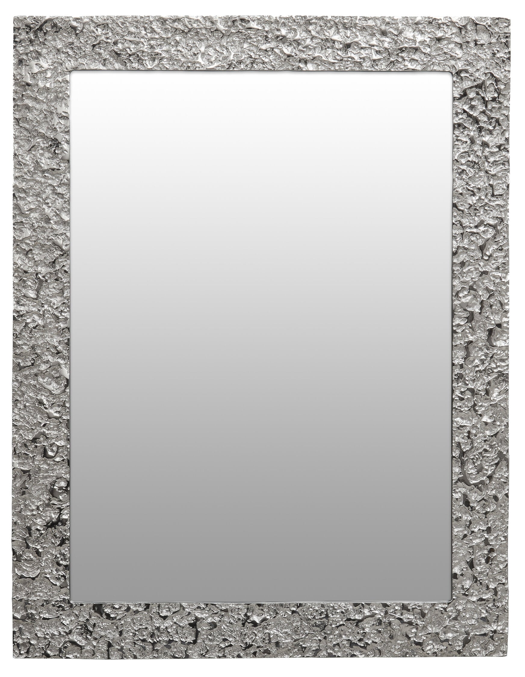 Akola Textured Silver Frame Rectangular Wall Mirror