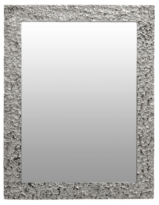 Akola Textured Silver Frame Rectangular Wall Mirror