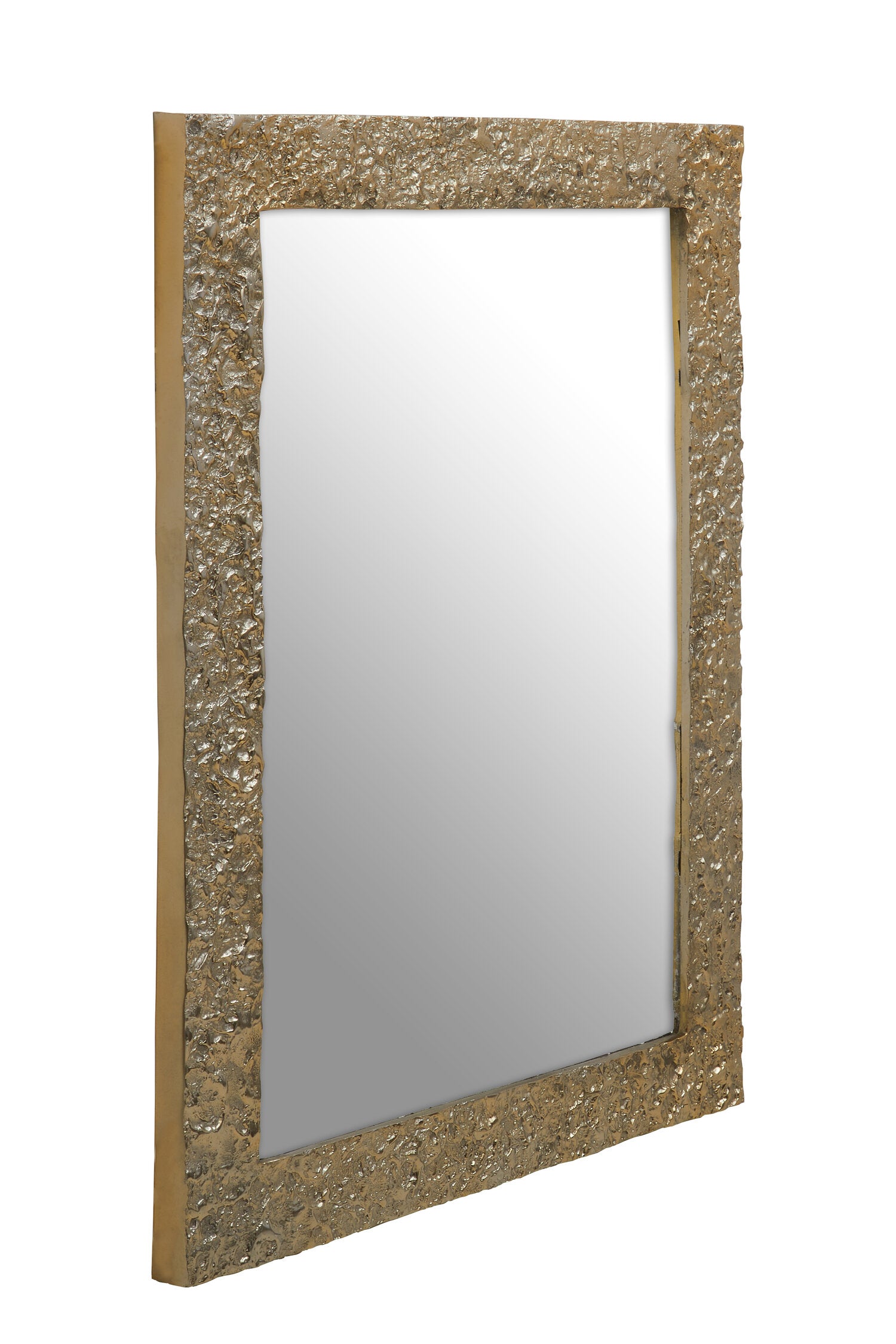 Akola Textured Gold Finish Rectangular Wall Mirror