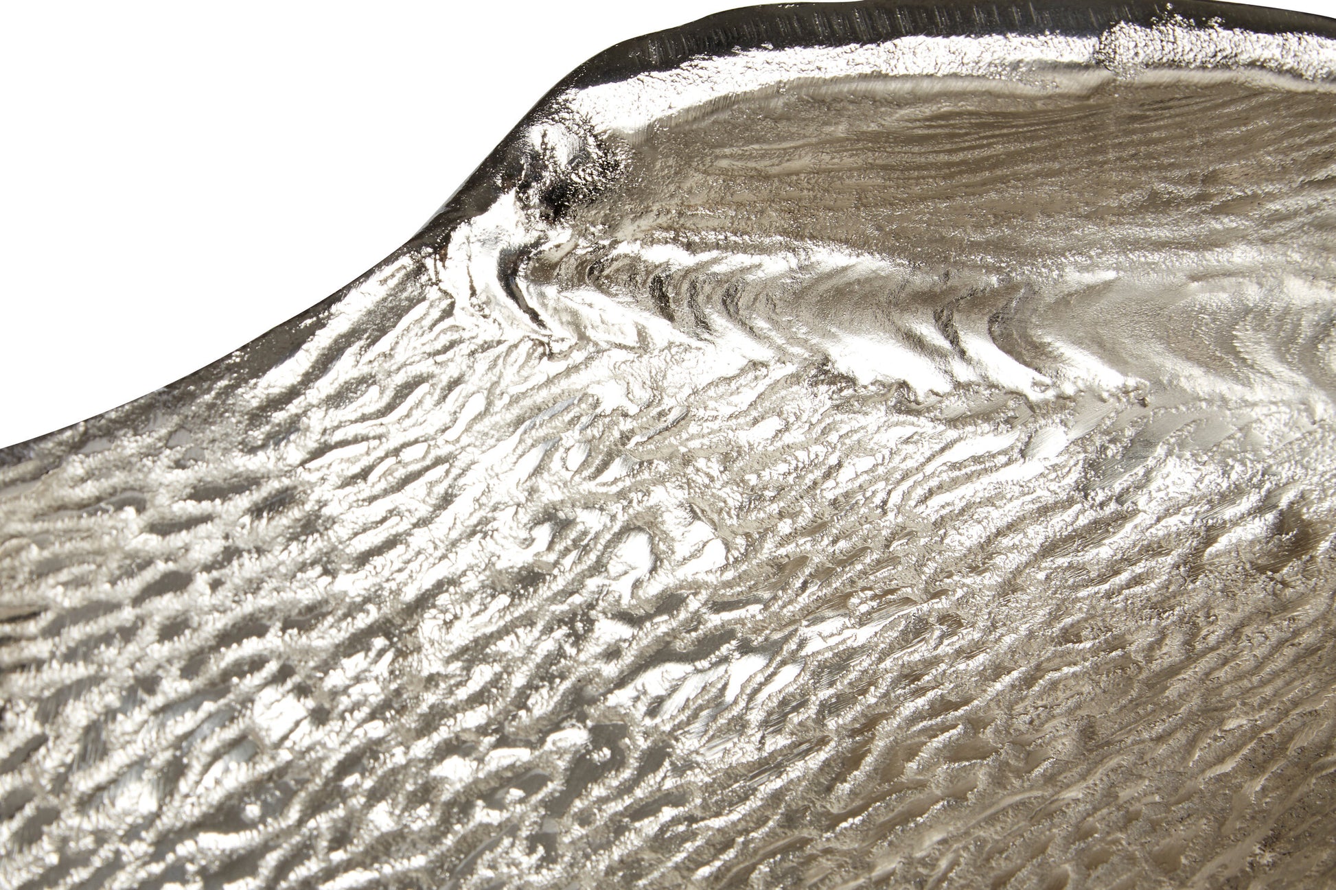 Hampstead Textured Nickel Finish Large Leaf Dish