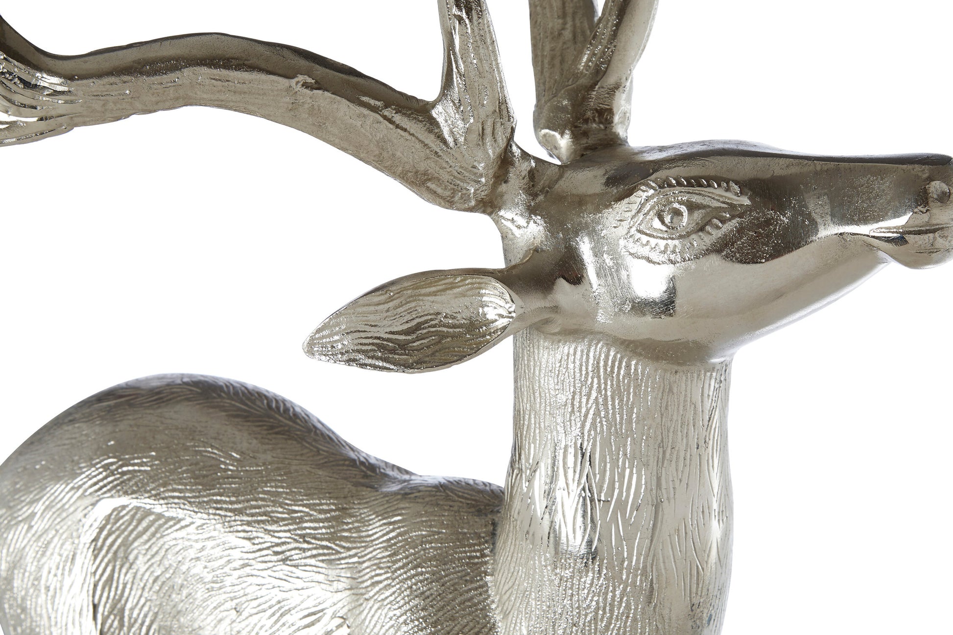 Small Nickel Finish Floor Standing Stag