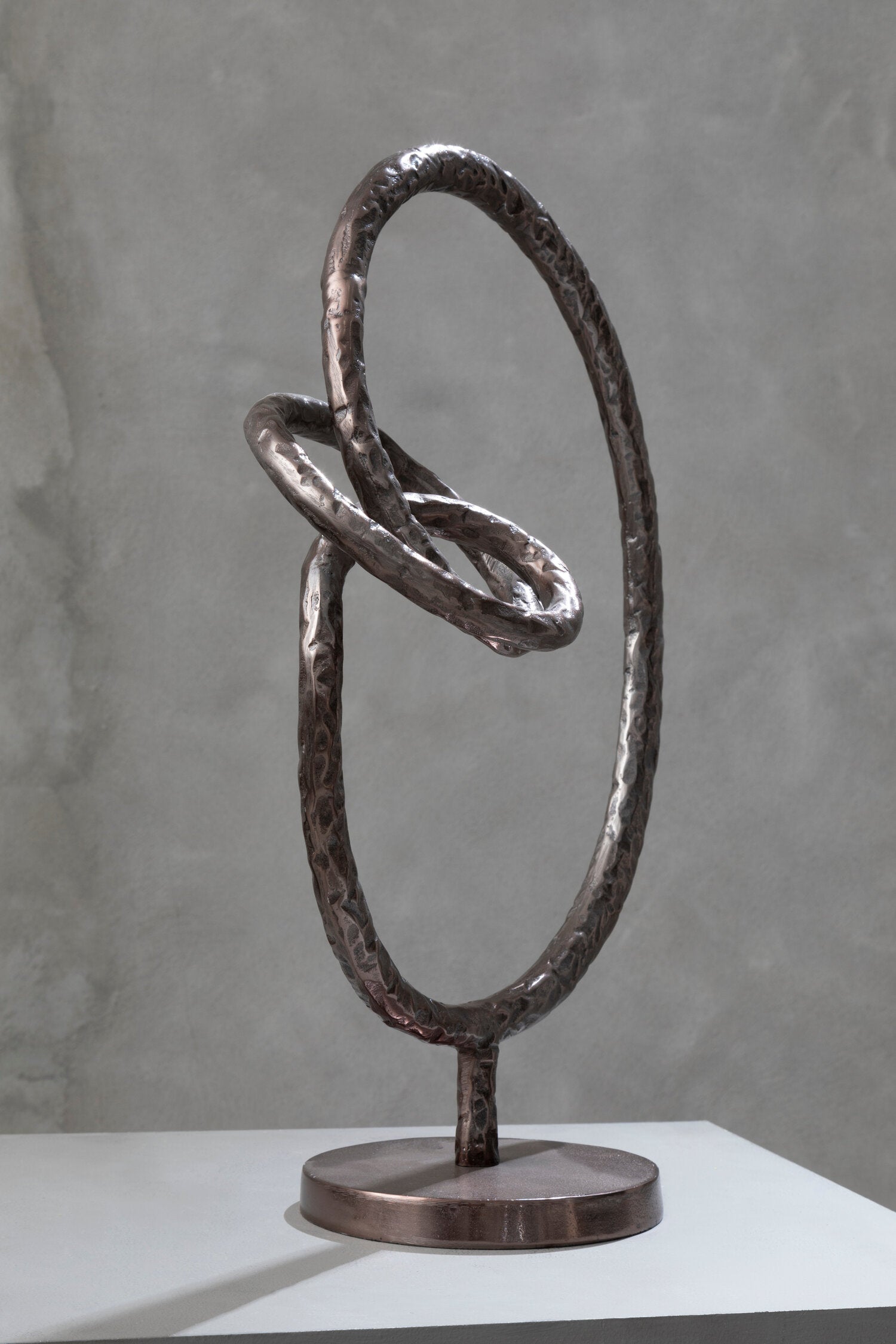 Nexus Round Rough Bronze Sculpture