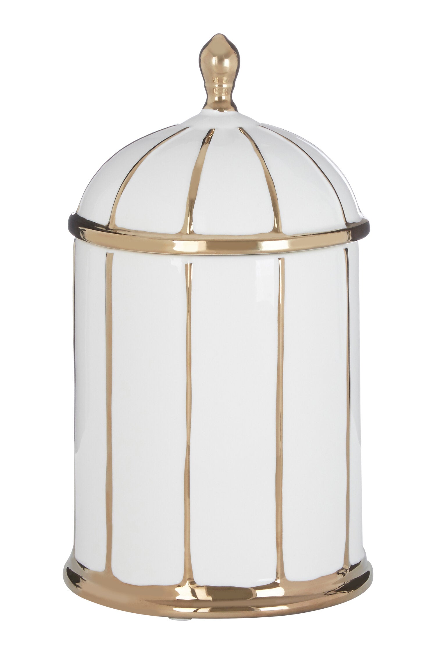 Coletta Medium White and Gold Ceramic Jar