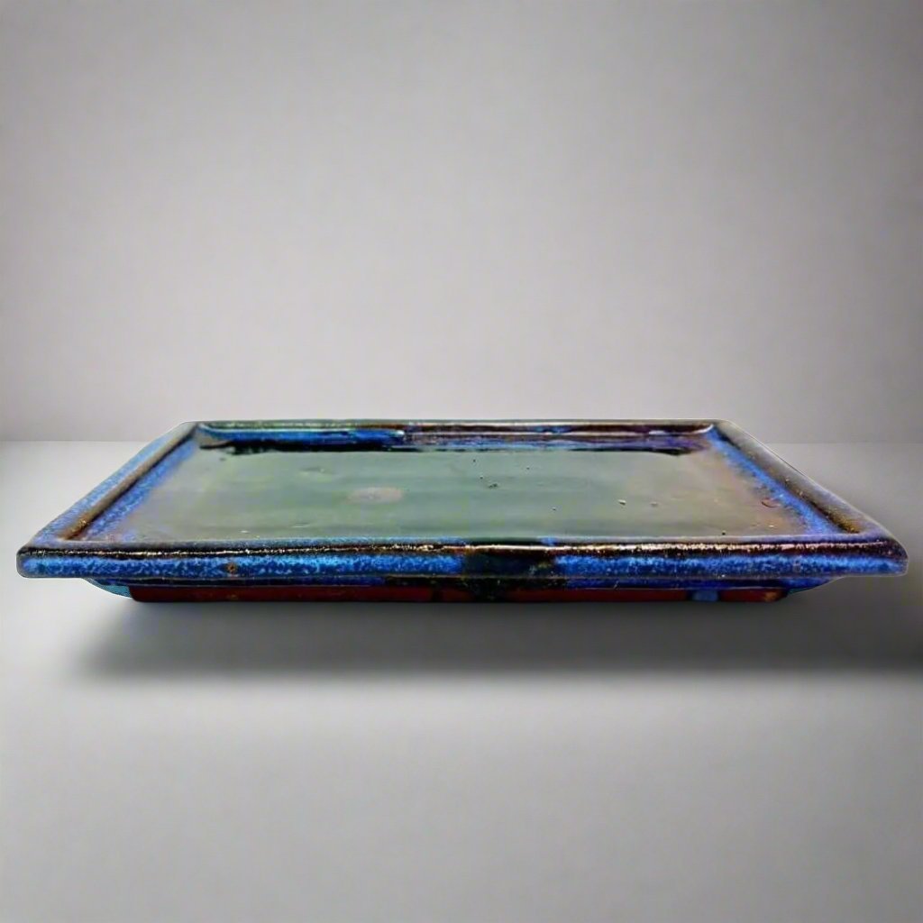23cm Glazed Bonsai Pot Drip Tray | Rectangle | Luxury Home Accessories | Heulog Glow