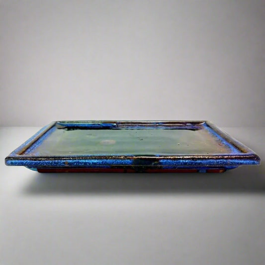 23cm Glazed Bonsai Pot Drip Tray | Rectangle | Luxury Home Accessories | Heulog Glow