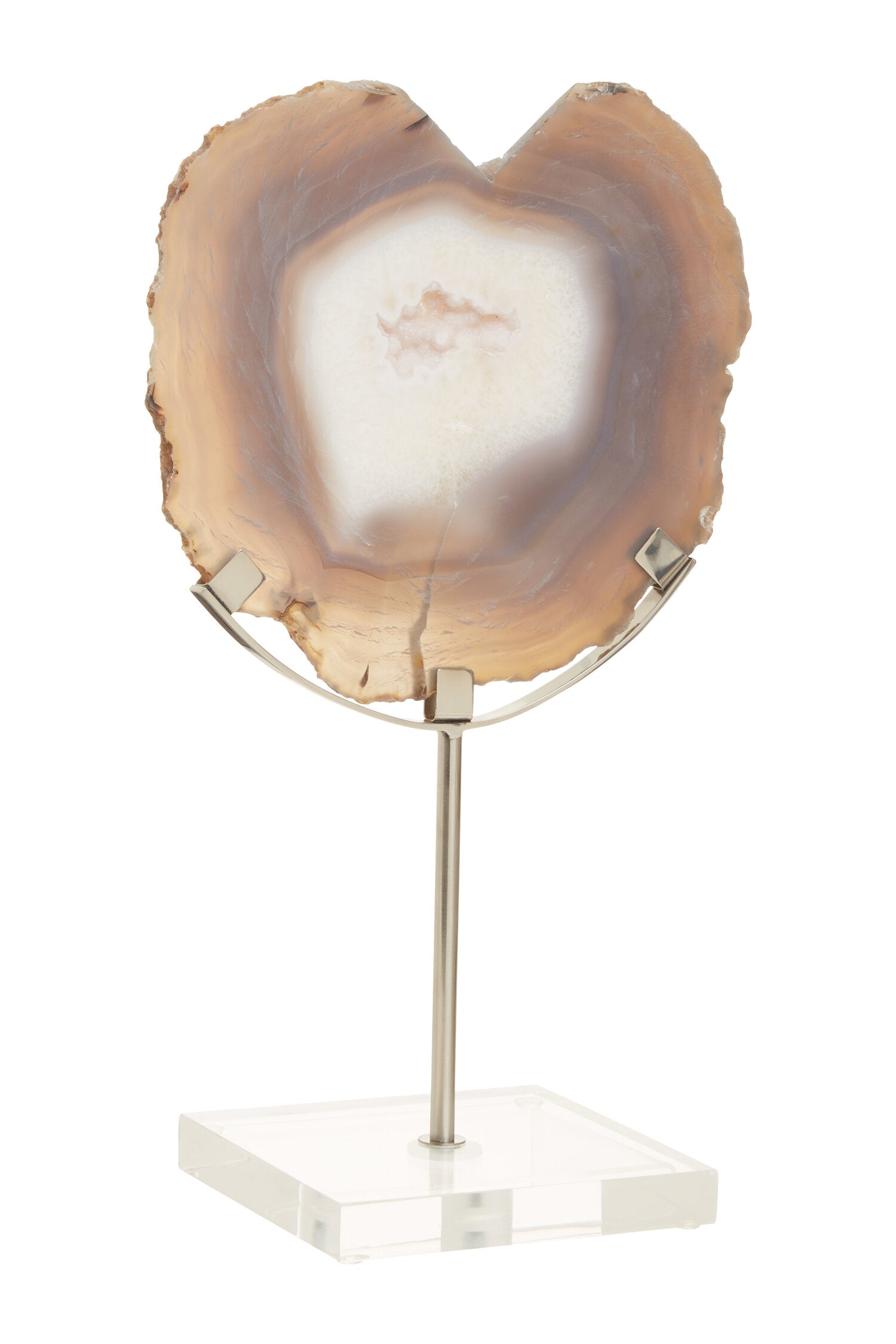 Bowerbird White And Silver Agate Sculpture