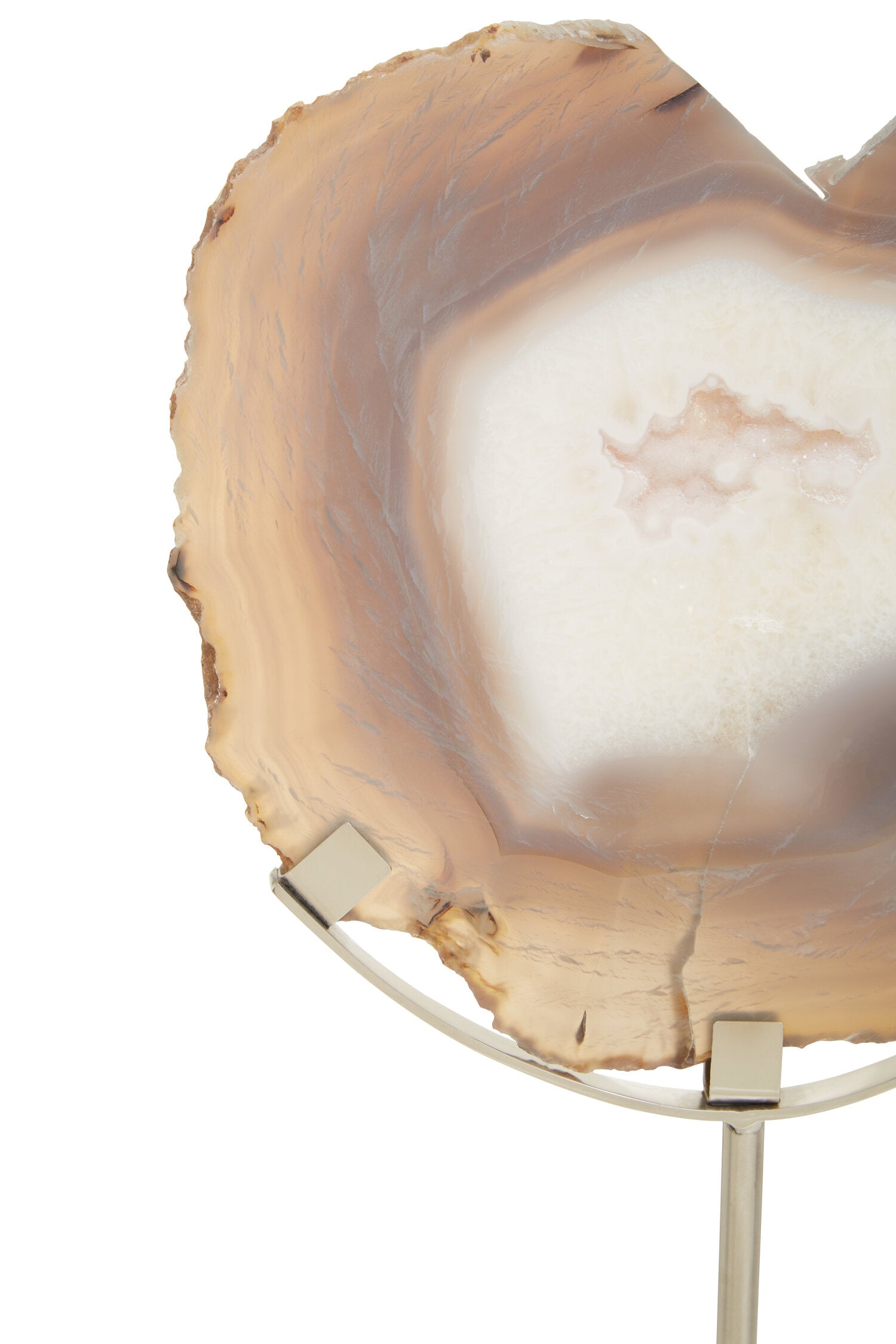 Bowerbird White And Silver Agate Sculpture