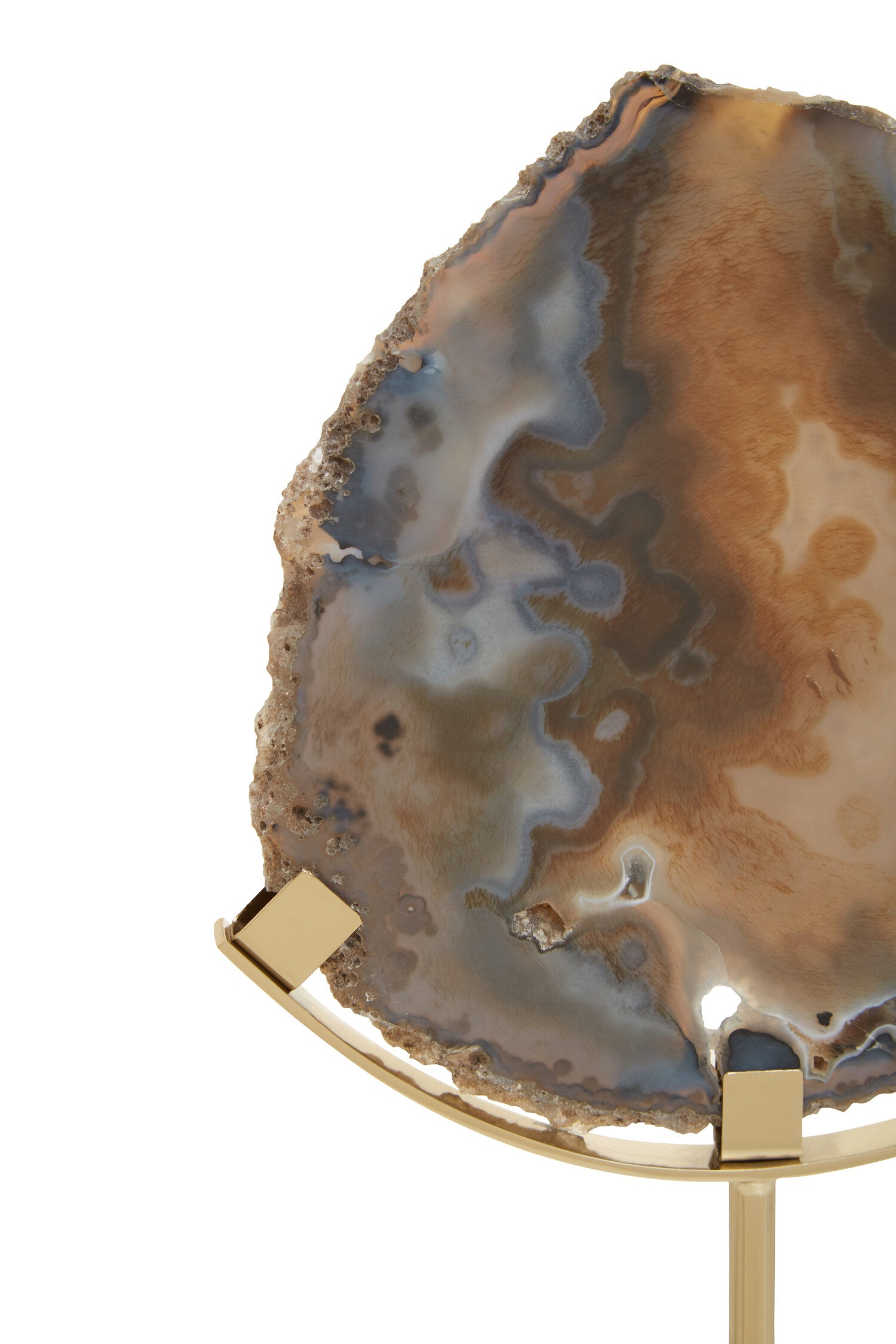 Bowerbird Black And Gold Agate Sculpture