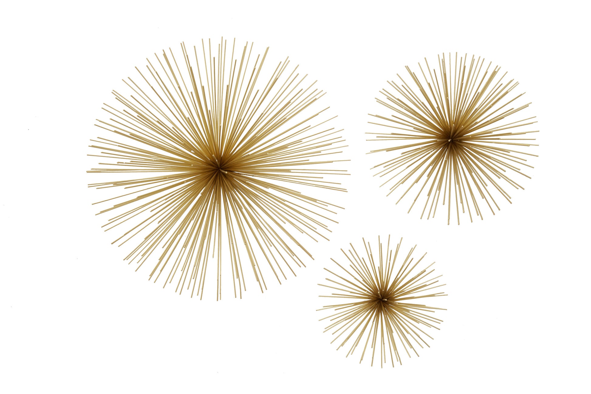 Mirano Set Of 3 Gold Finish Starburst Wall Decor