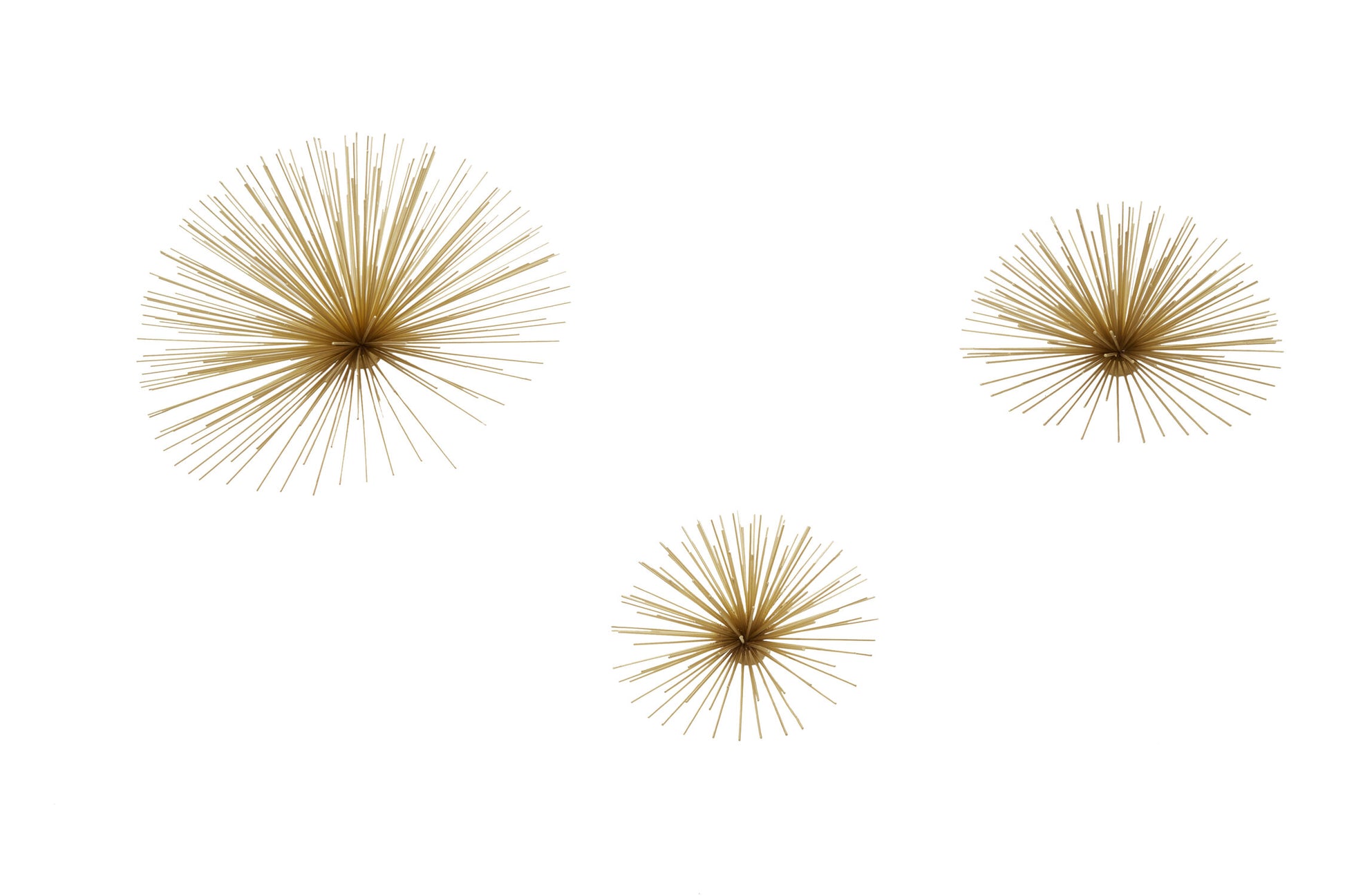 Mirano Set Of 3 Gold Finish Starburst Wall Decor