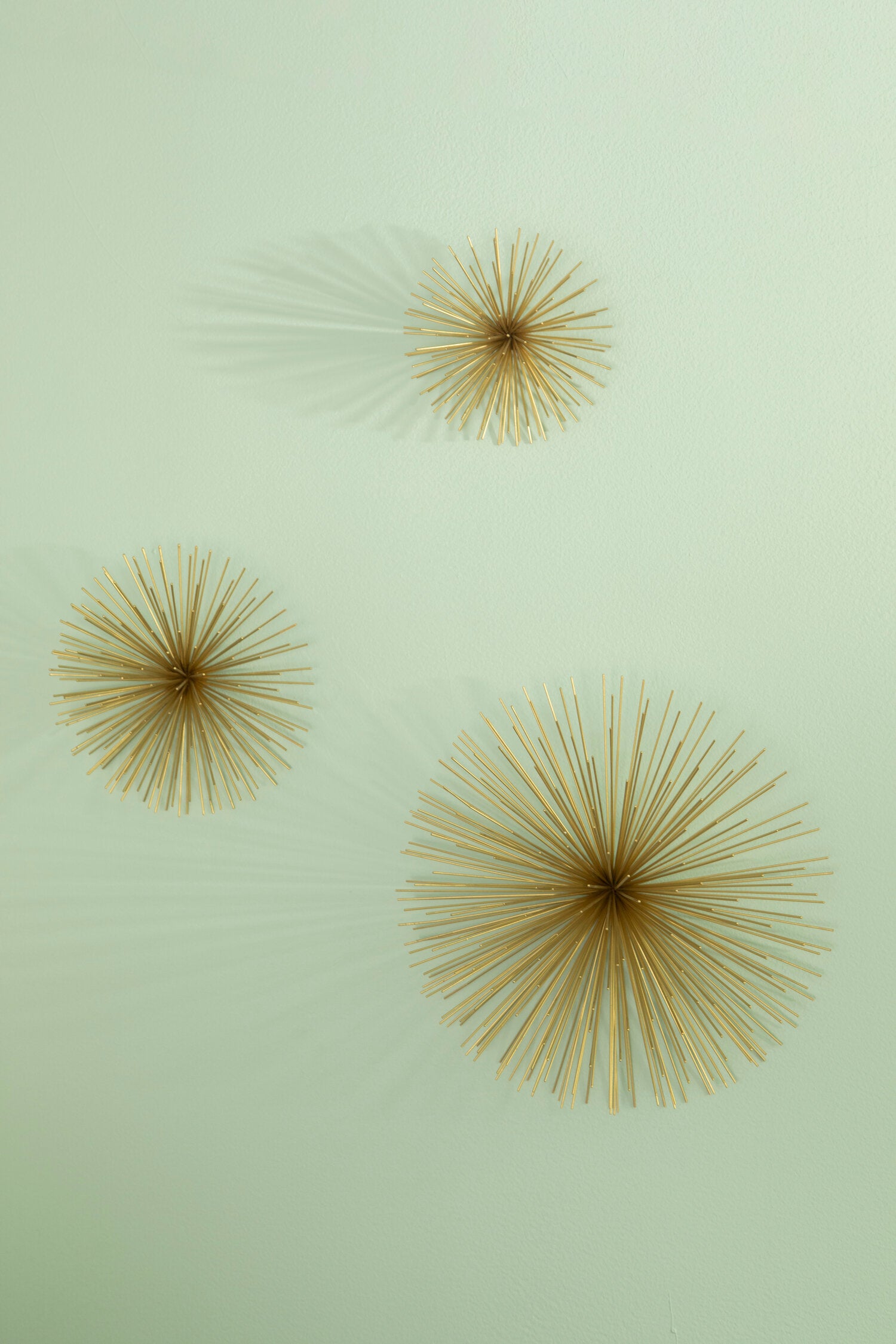 Mirano Set Of 3 Gold Finish Starburst Wall Decor