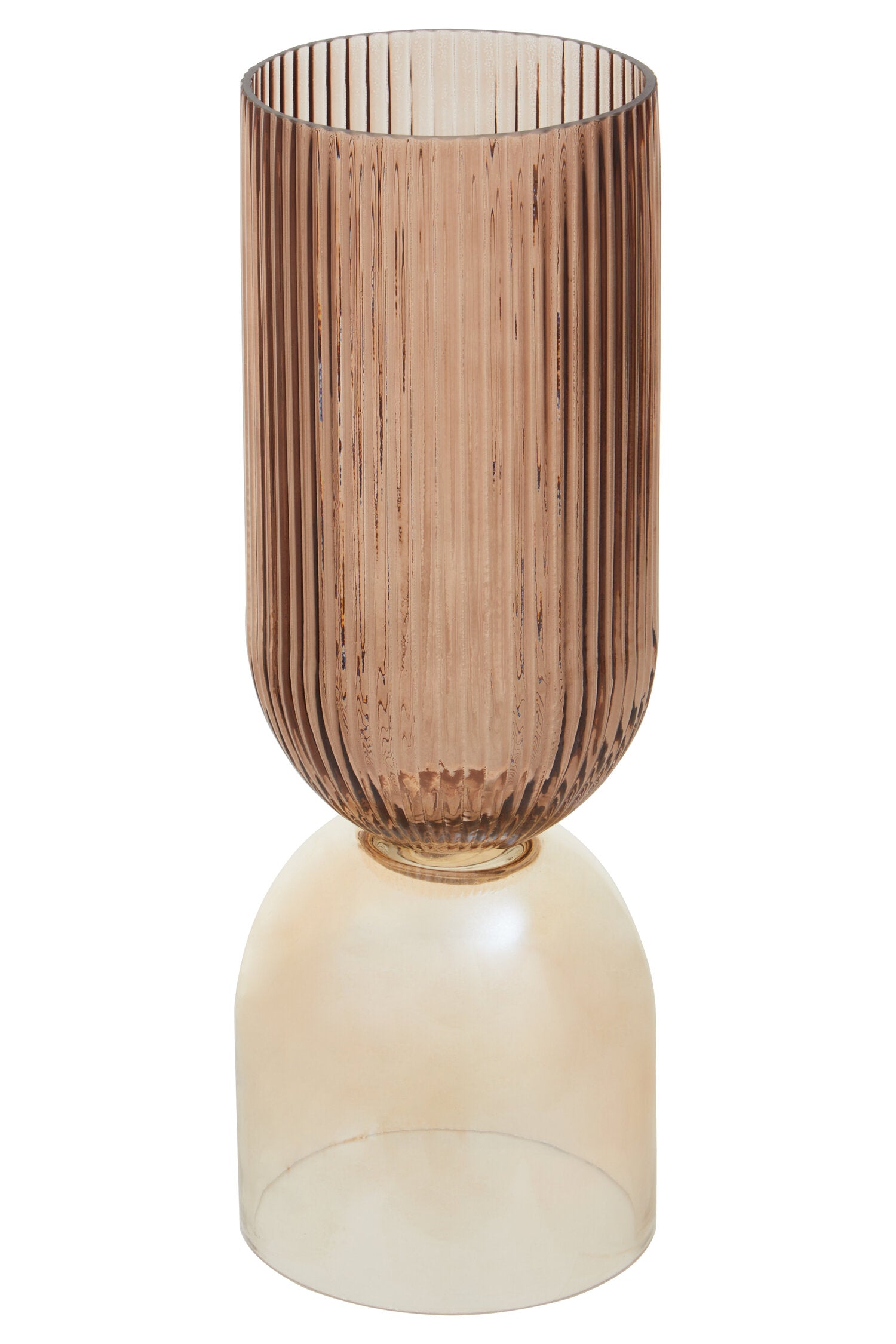 Esma Large Amber and Brown Glass Vase