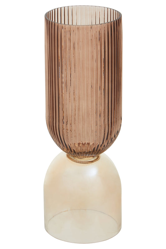 Esma Large Amber and Brown Glass Vase