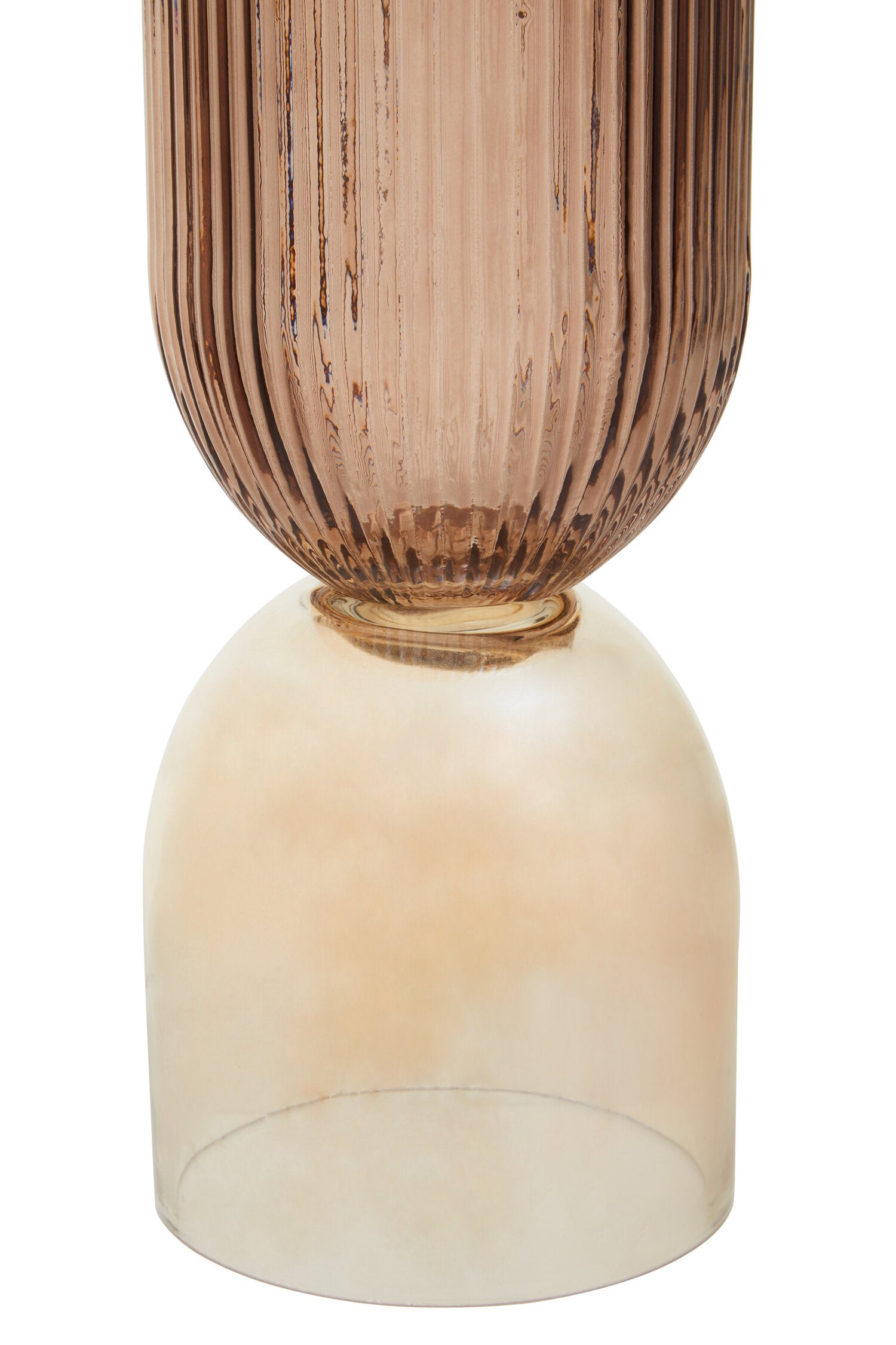 Esma Large Amber and Brown Glass Vase
