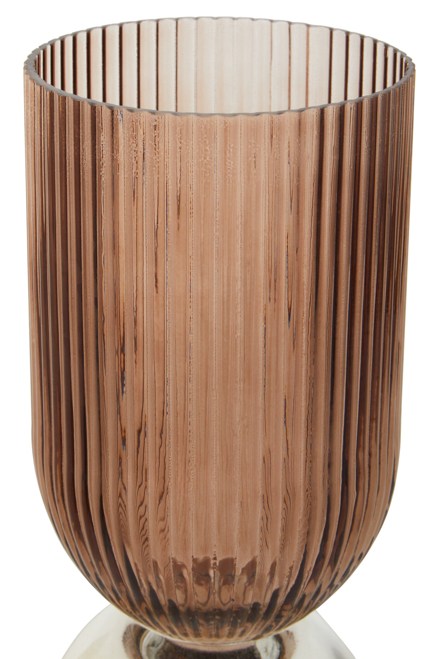 Esma Small Amber and Brown Glass Vase