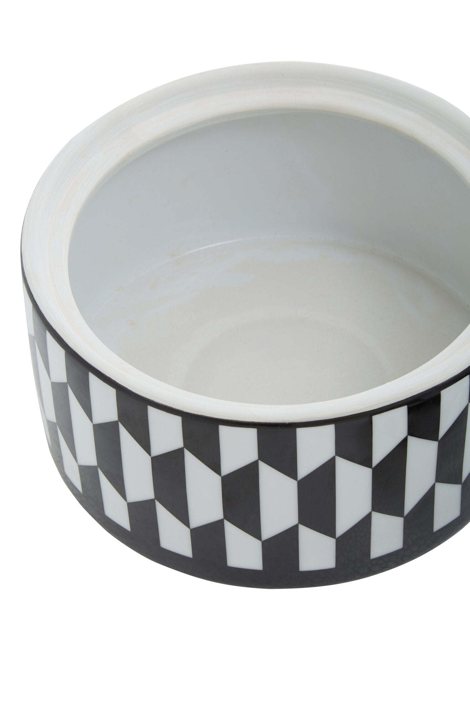 Marlo Large Black and White Geometric Print Ceramic Trinket Box