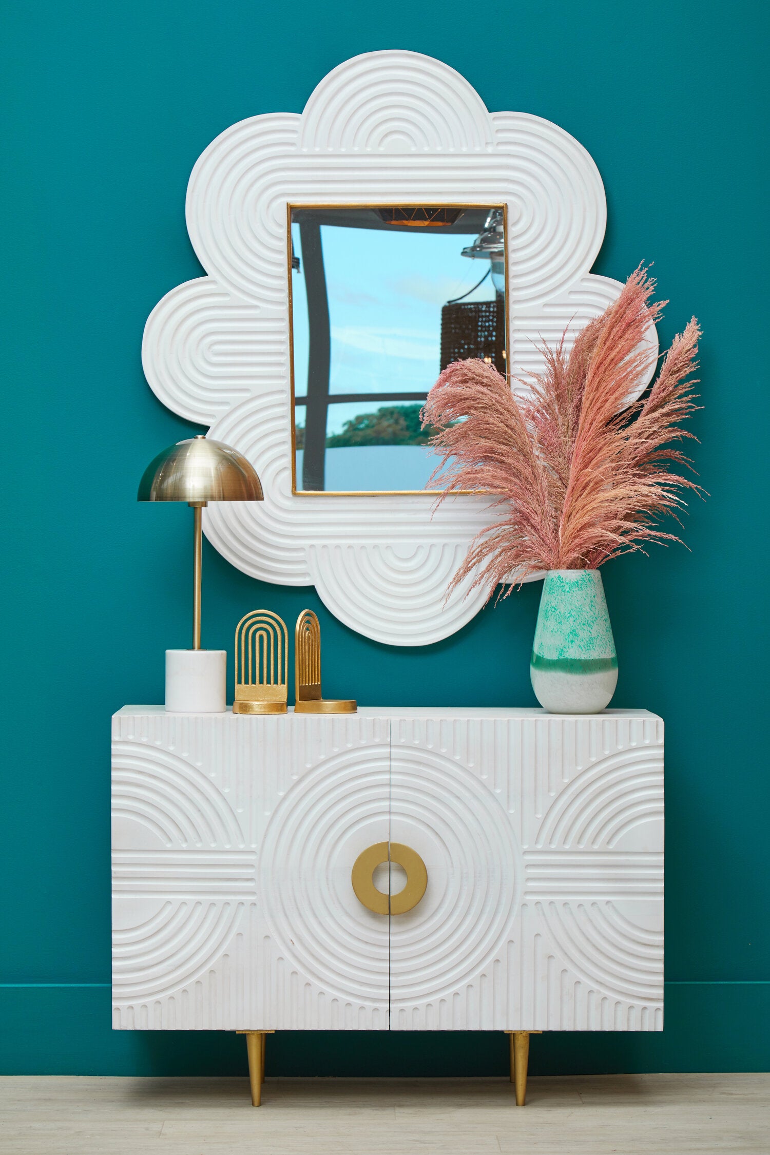 Celia Large Turquoise and White Ombre Vase