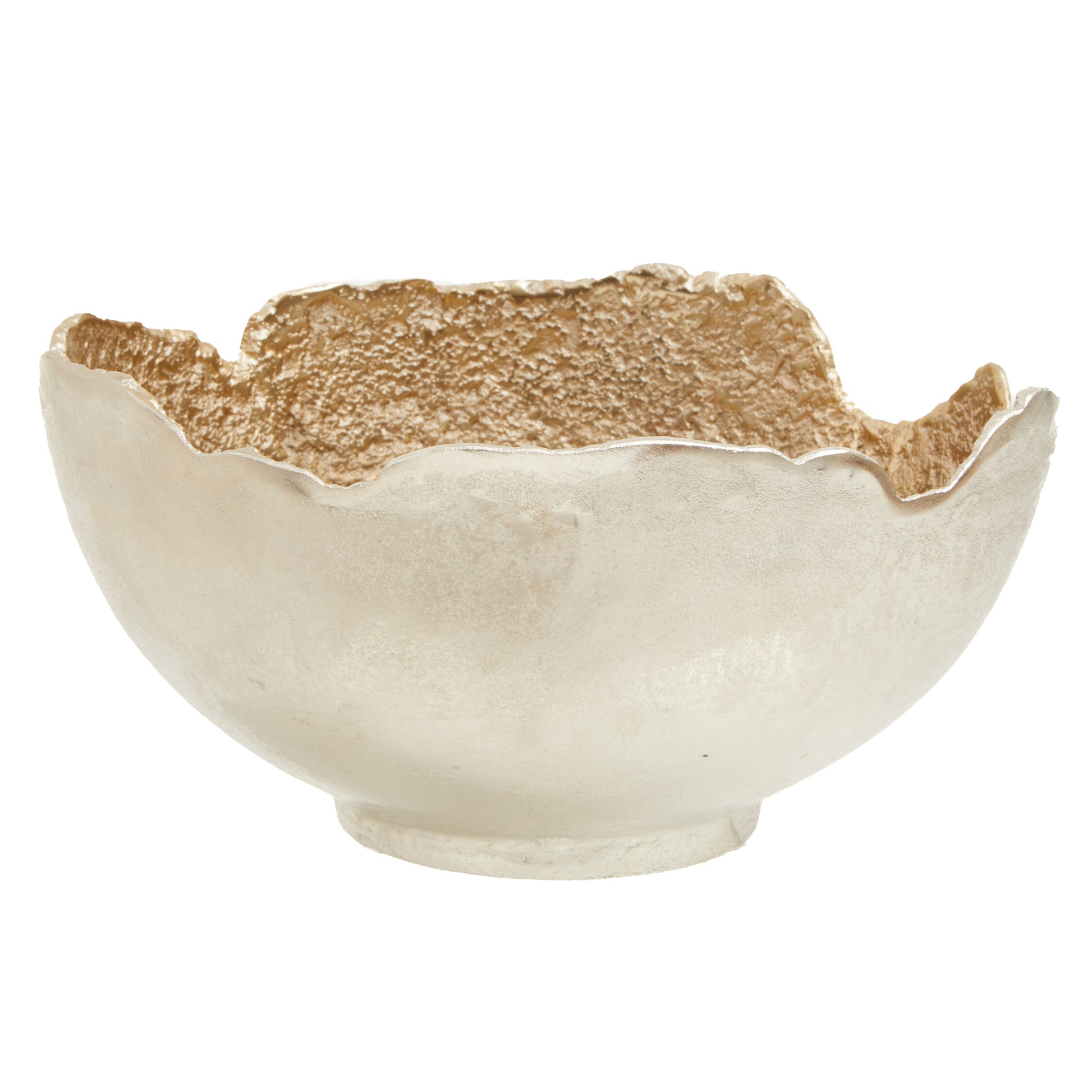 Dion Large Two Toned Silver and Gold Finish Bowl