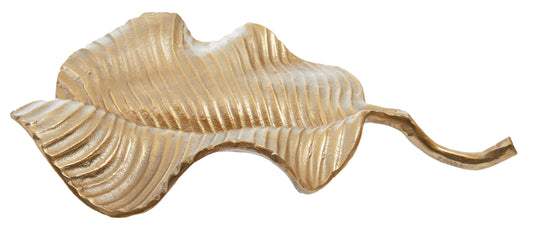 Prato Gold Finish Aluminium Leaf Dish