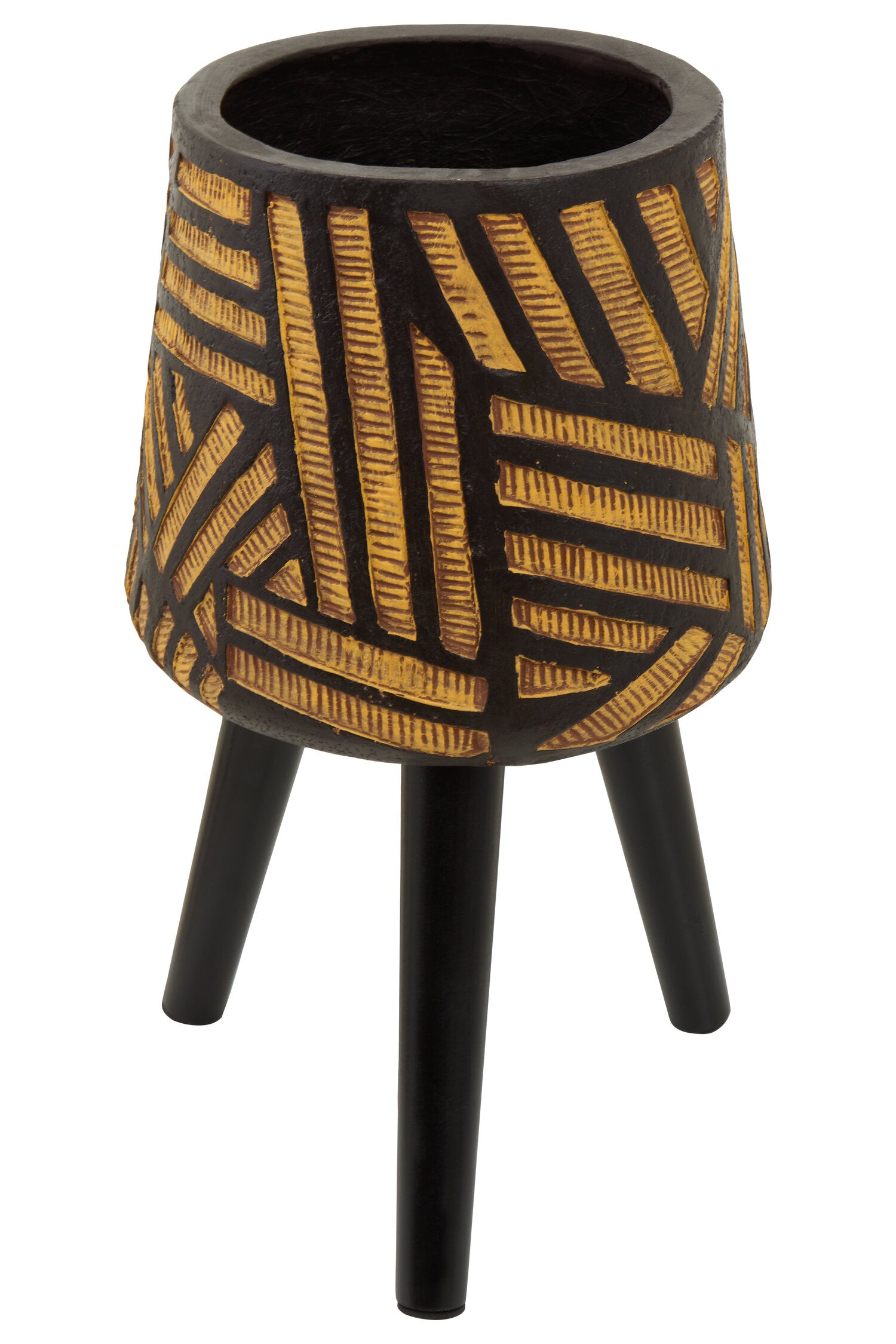 Darnell Natural And Black Planter With Angular Legs