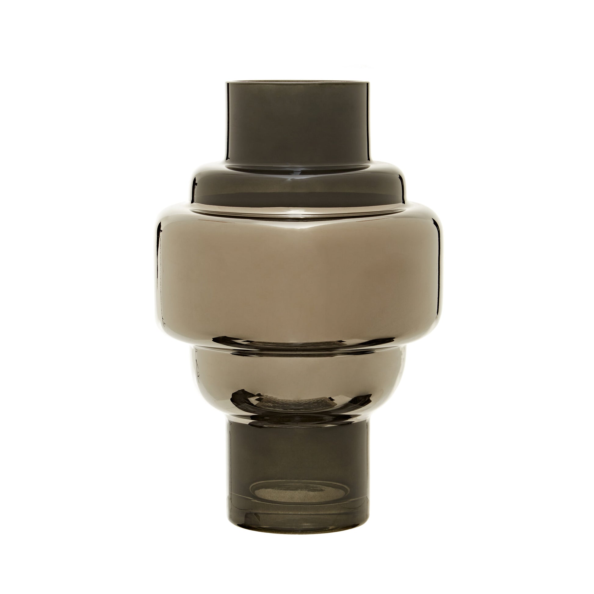 Cayden Small Smoked Black And Silver Vase