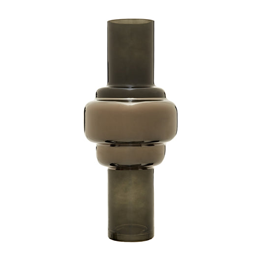 Cayden Large Smoked Black And Silver Vase