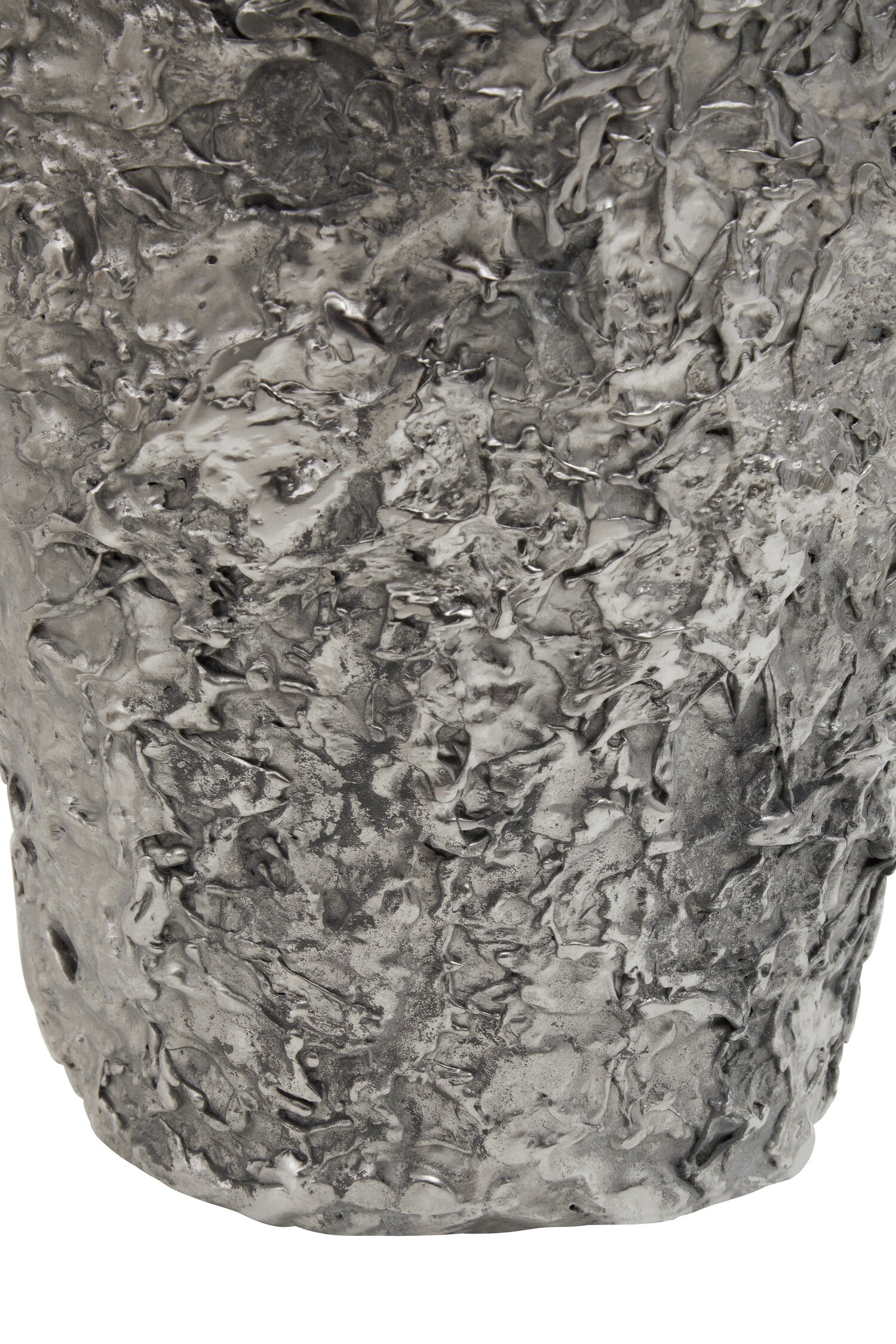 Akola Large Silver Textured Metal Vase