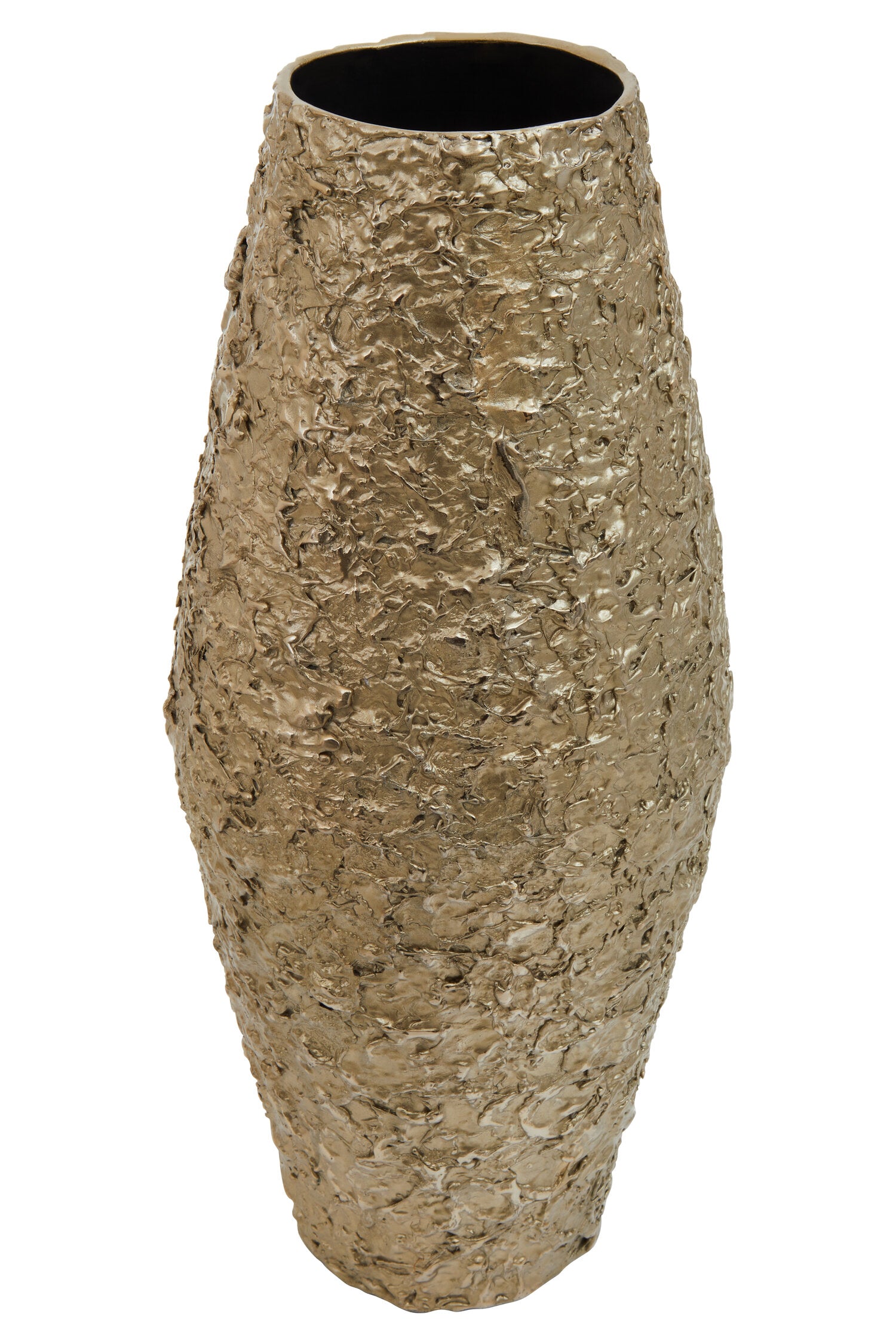 Akola Large Gold Textured Metal Vase
