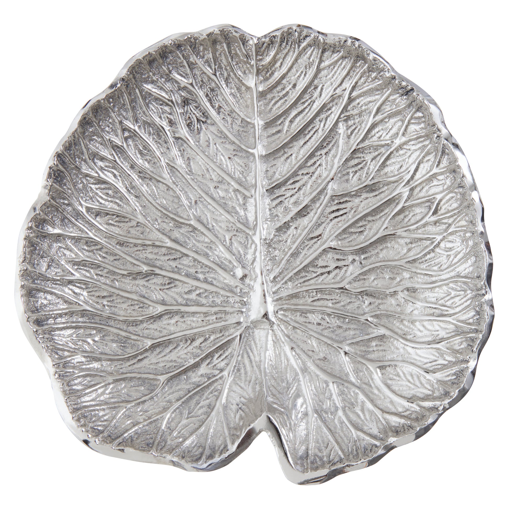 Salma Small Silver Finish Lotus Leaf Plate.
