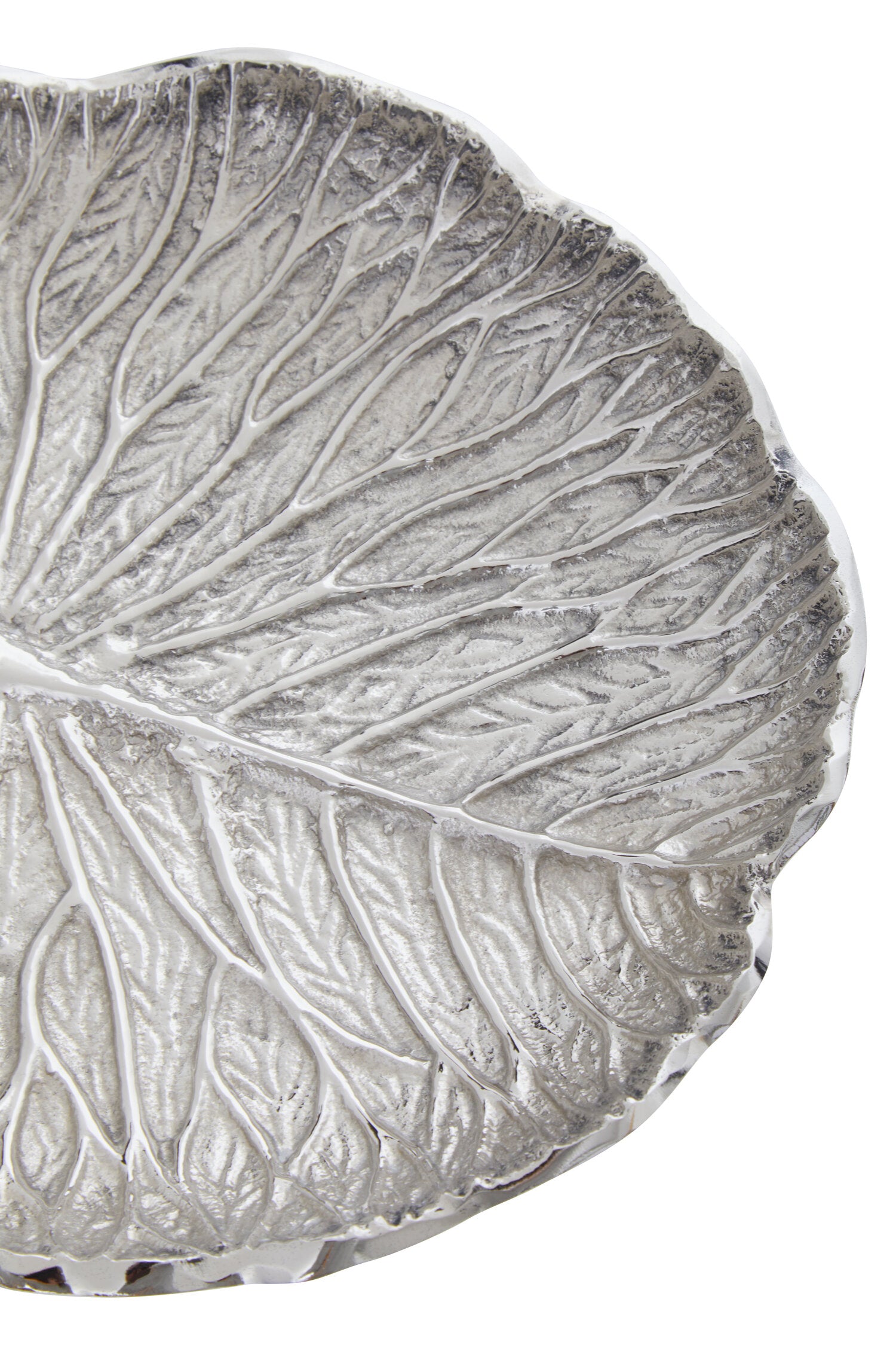 Salma Small Silver Finish Lotus Leaf Plate.