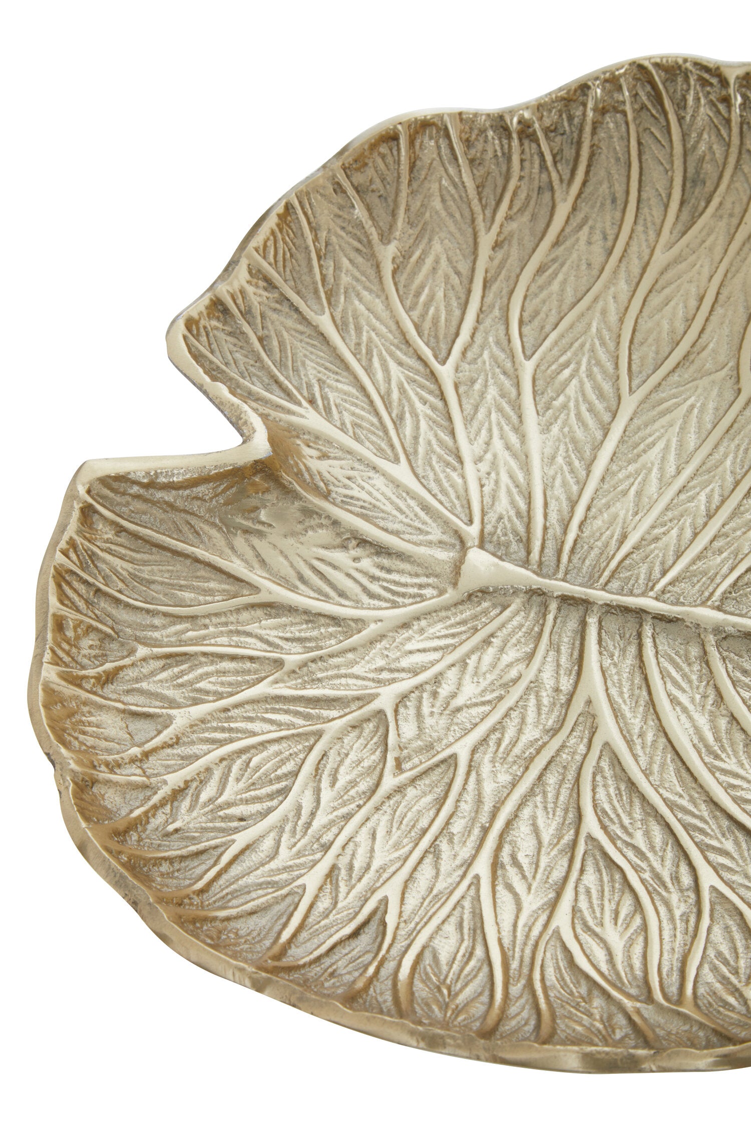 Salma Large Gold Finish Lotus Leaf Plate.